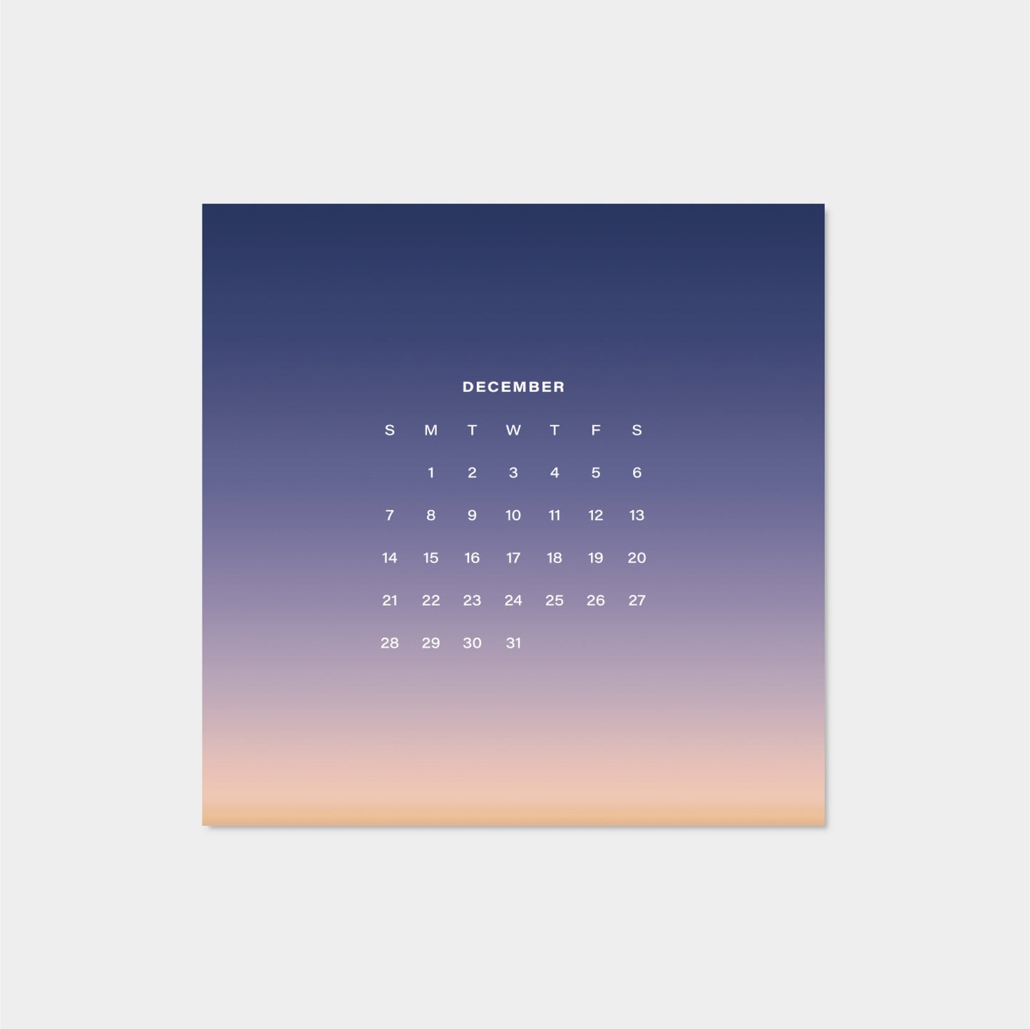 2025 Ombre Sky Calendar