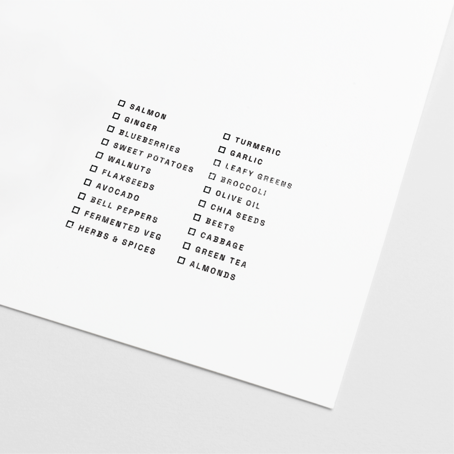 Anti-Inflammatory Grocery List Stamp