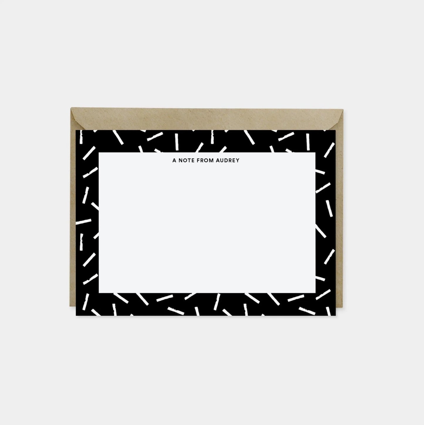 Black & White Pattern Border Note Cards