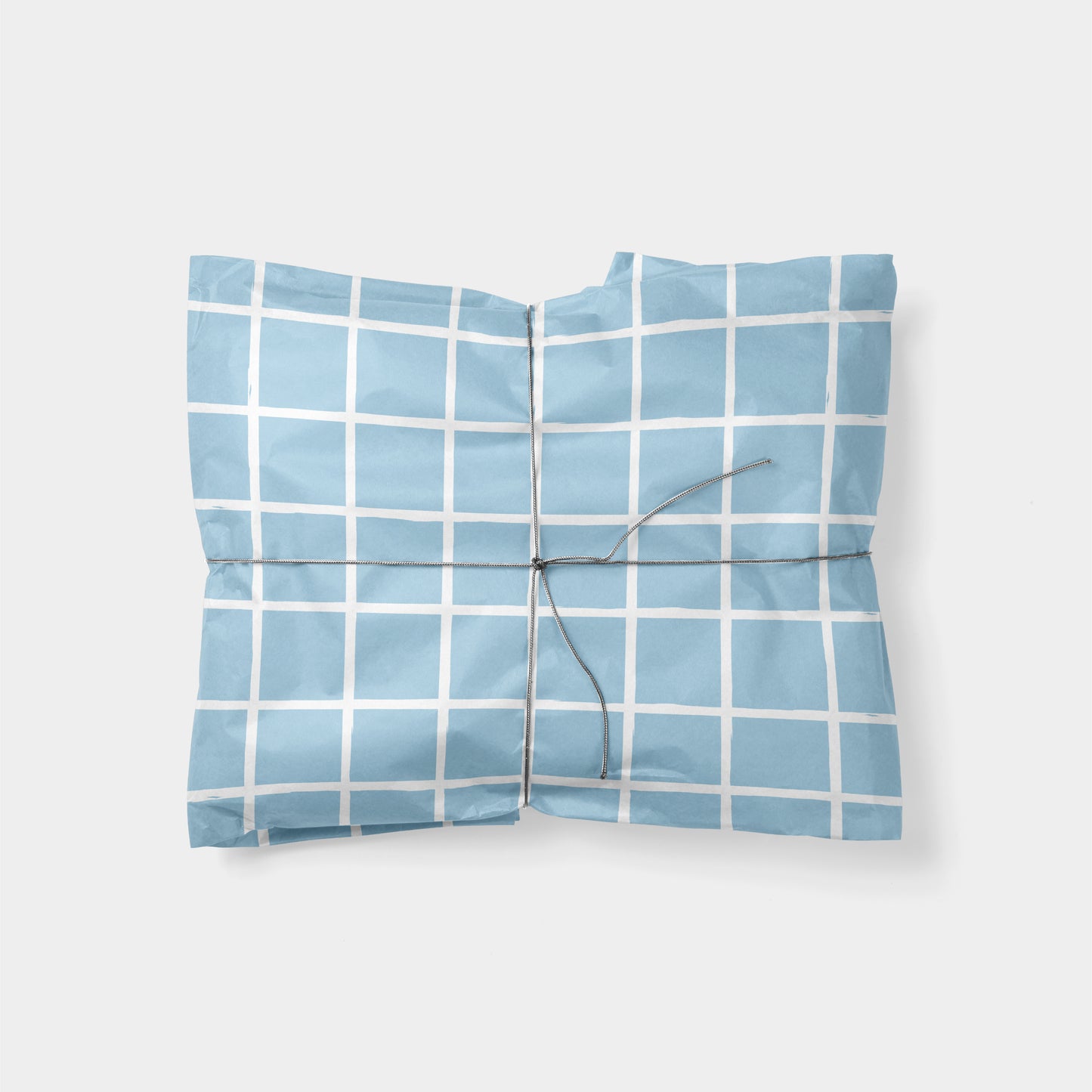 Blue Chalk Plaid Gift Wrap