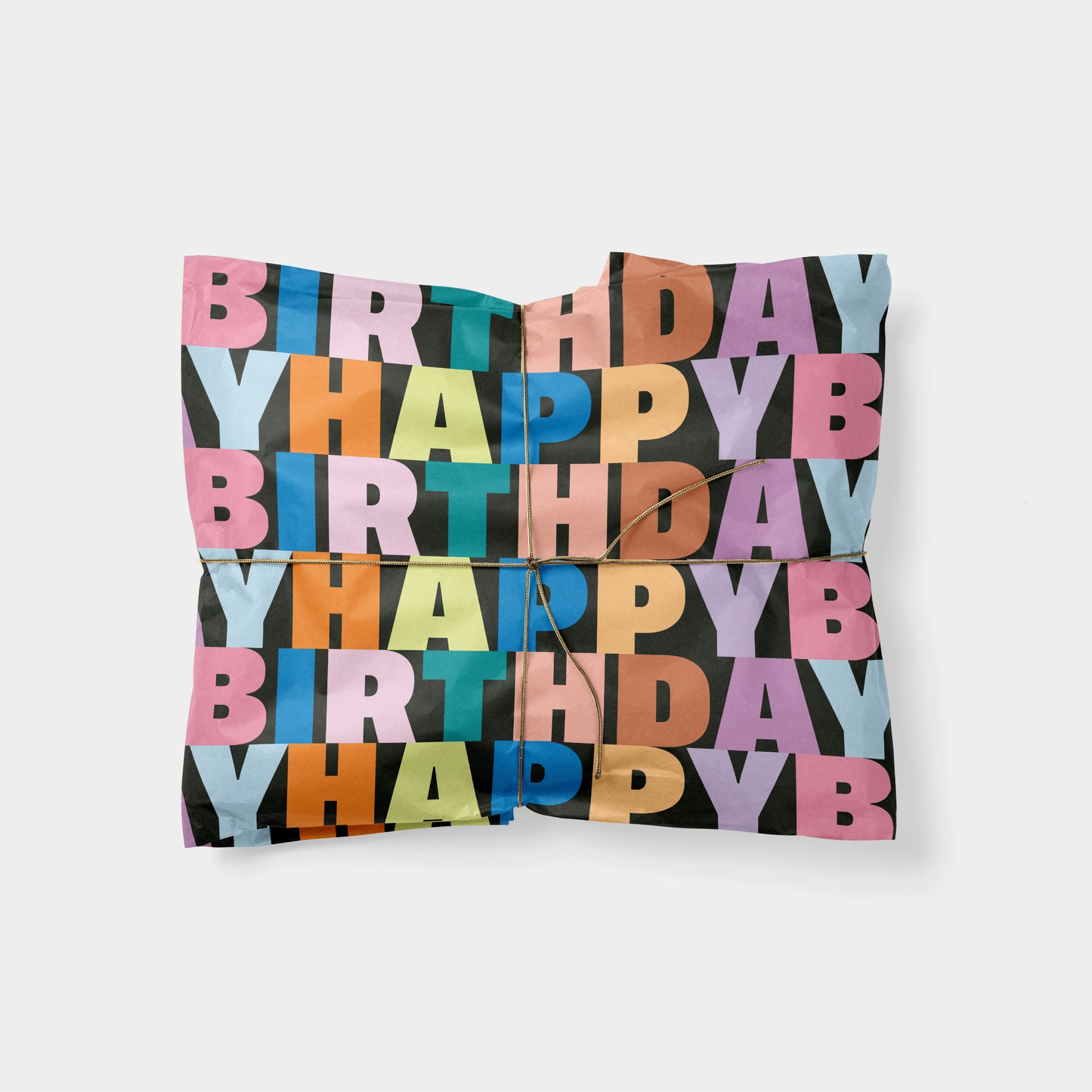 Colorful Letters "Happy Birthday" Gift Wrap