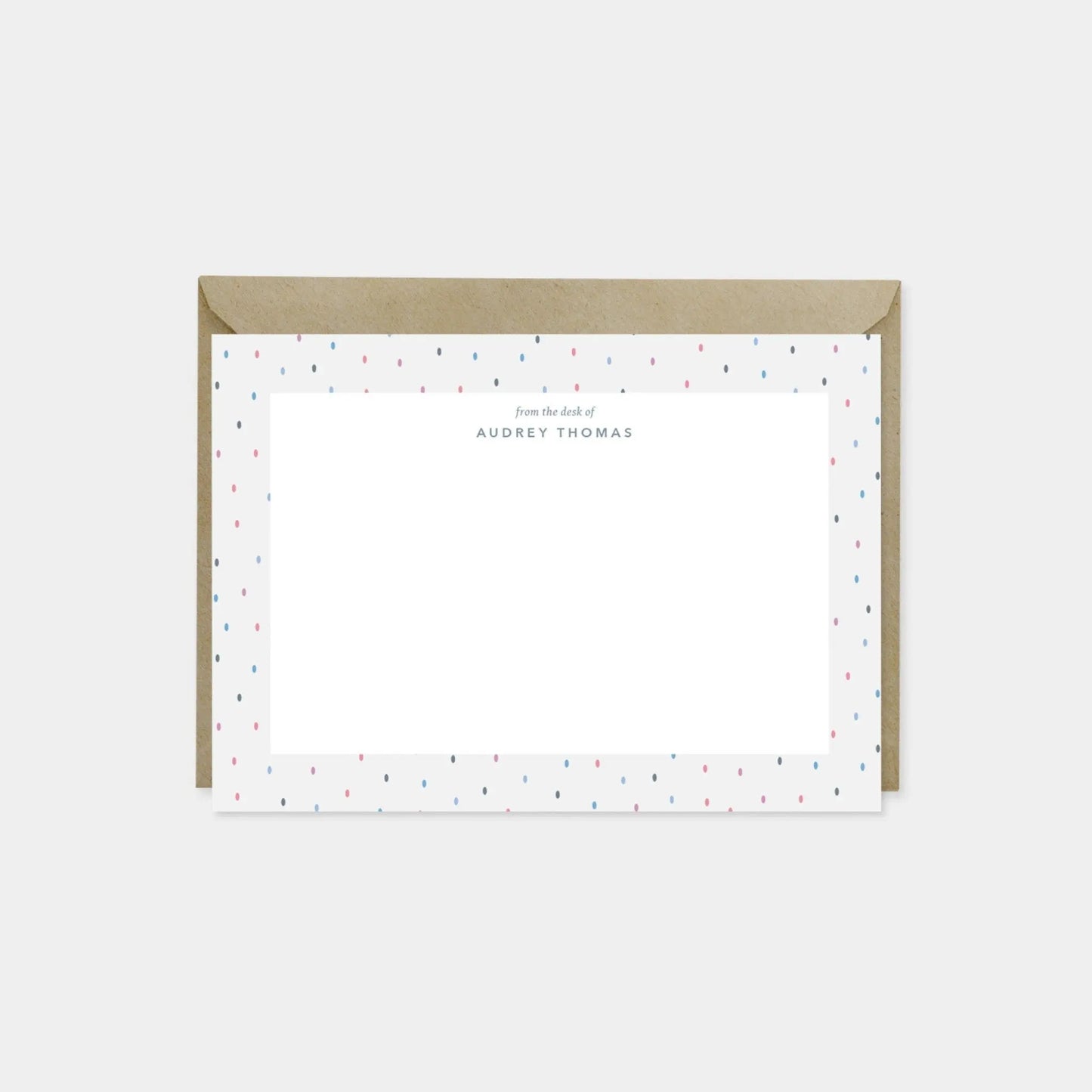 Colorful Tiny Dots Pattern Border Note Cards