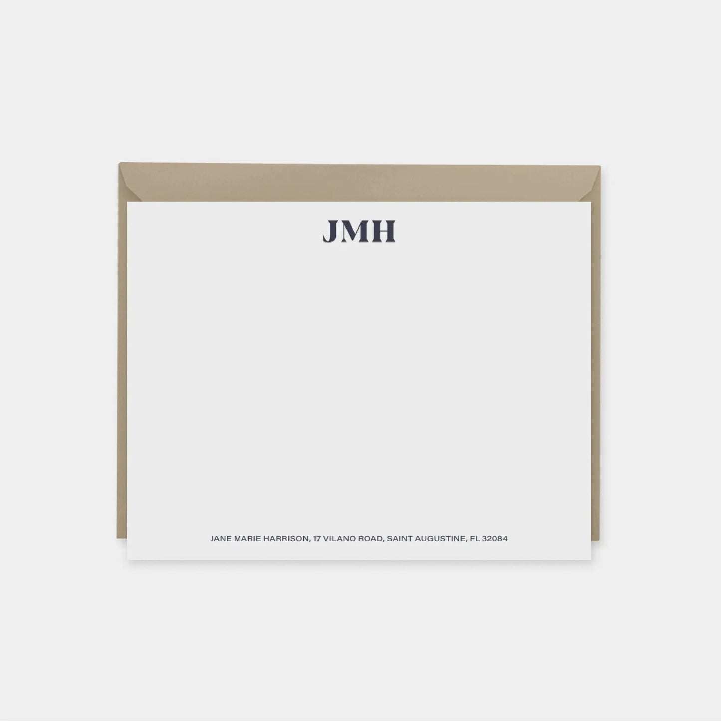 Dark Blue Monogram Note Cards