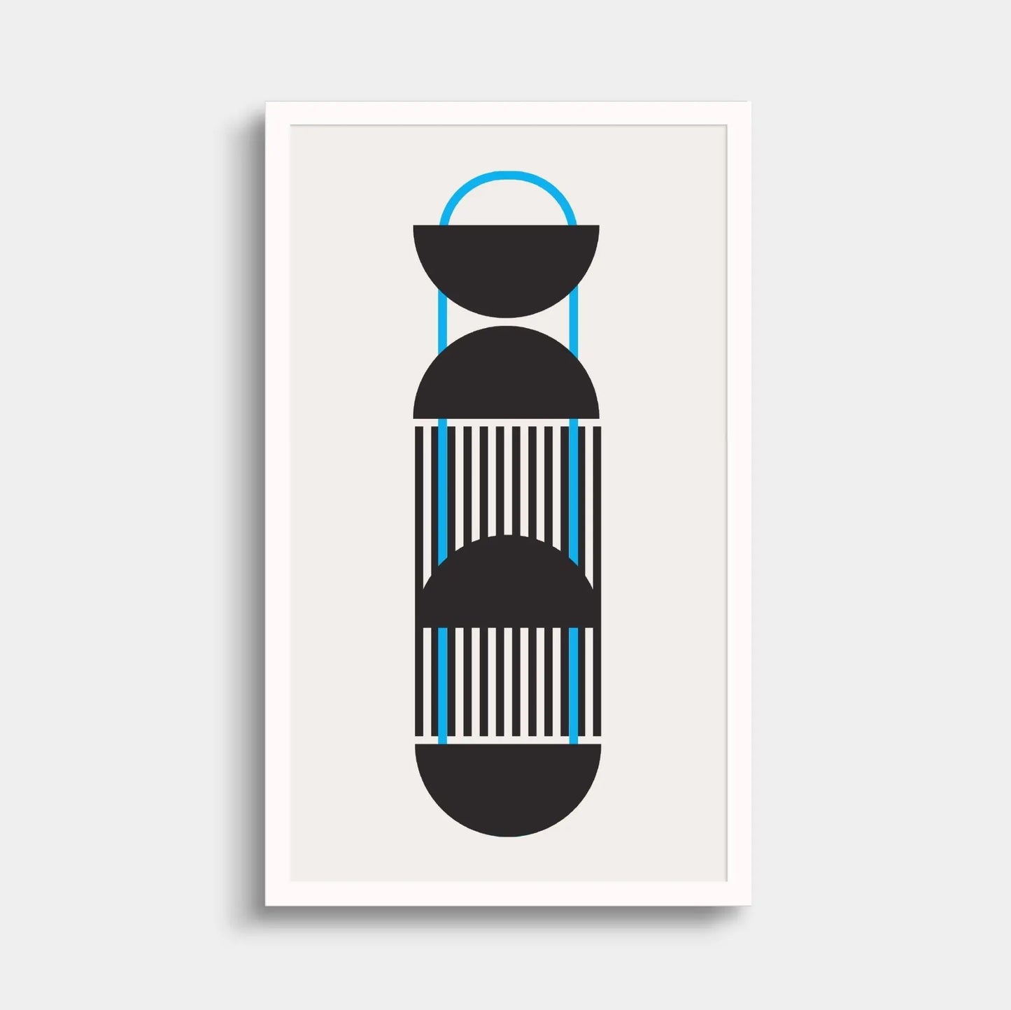 Geo Struct Japandi Art Print, Blue