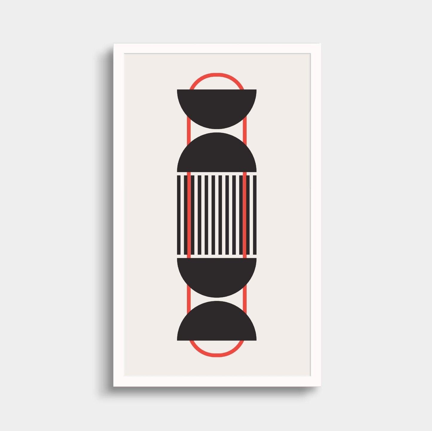 Geo Struct Japandi Art Print, Red