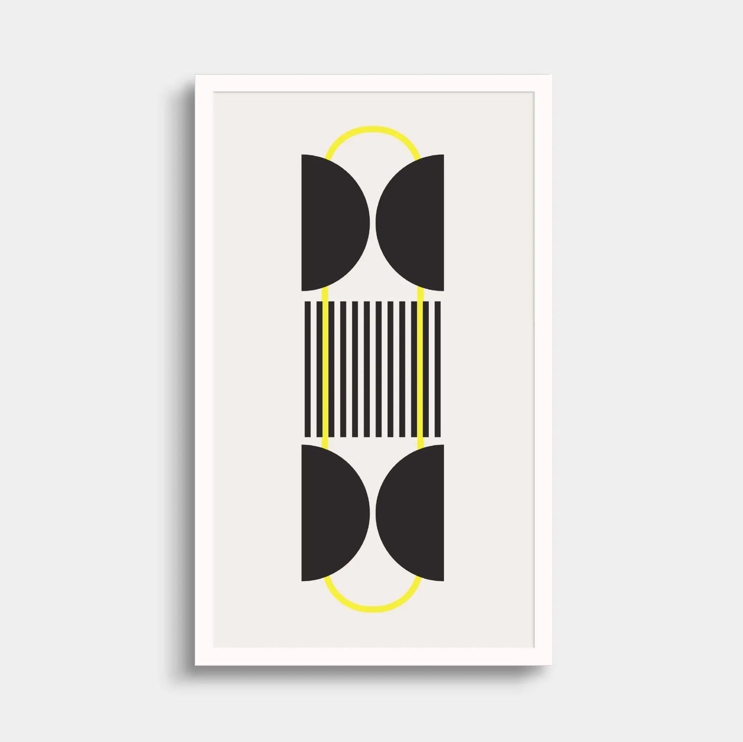 Geo Struct Japandi Art Print, Yellow