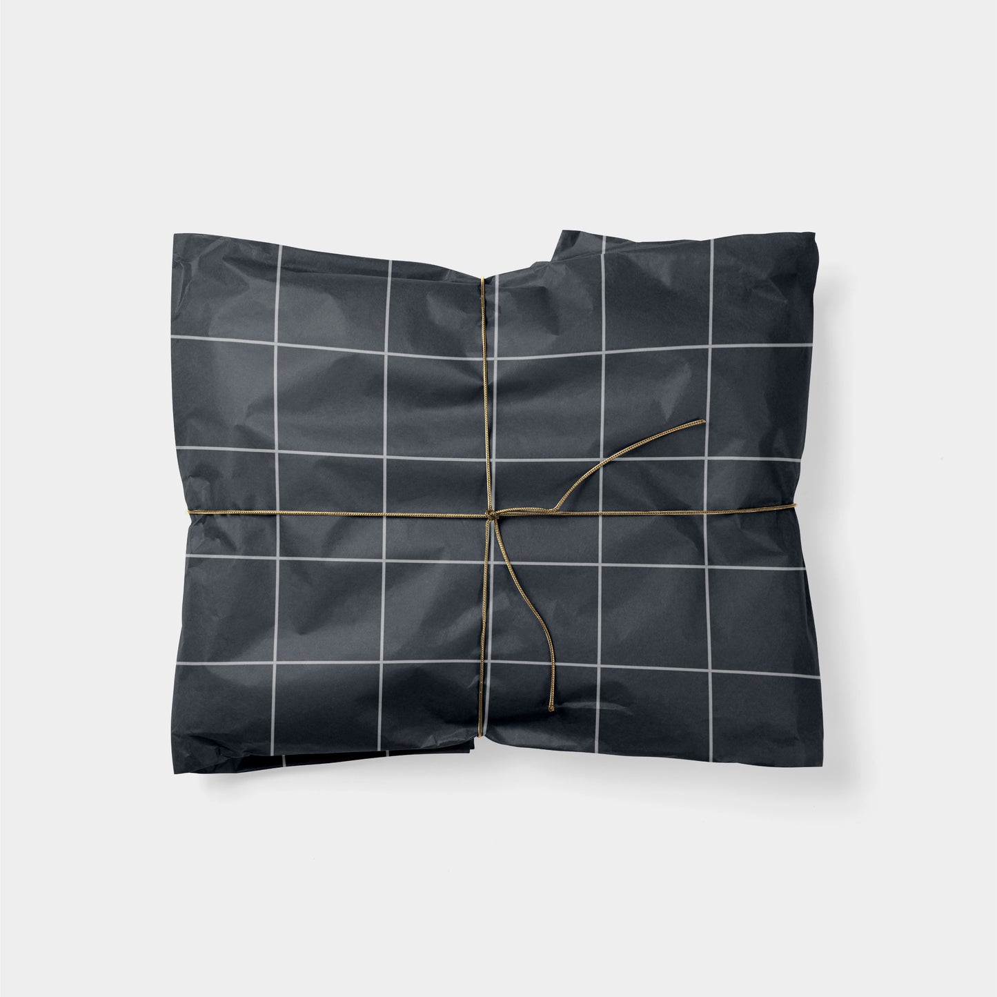 Large Grid Gift Wrap, Dark Grey