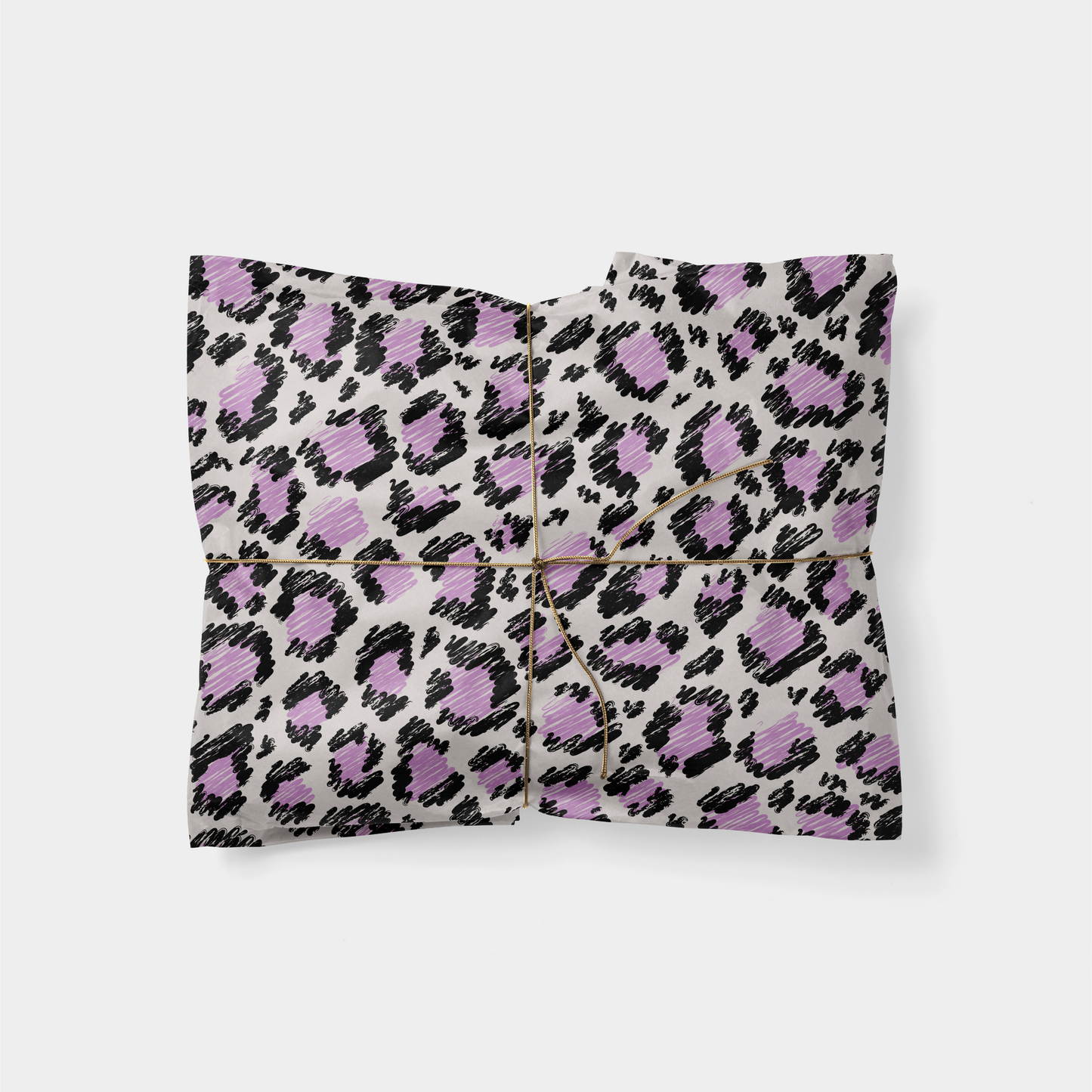 Lavender & Black Scribble Leopard Gift Wrap
