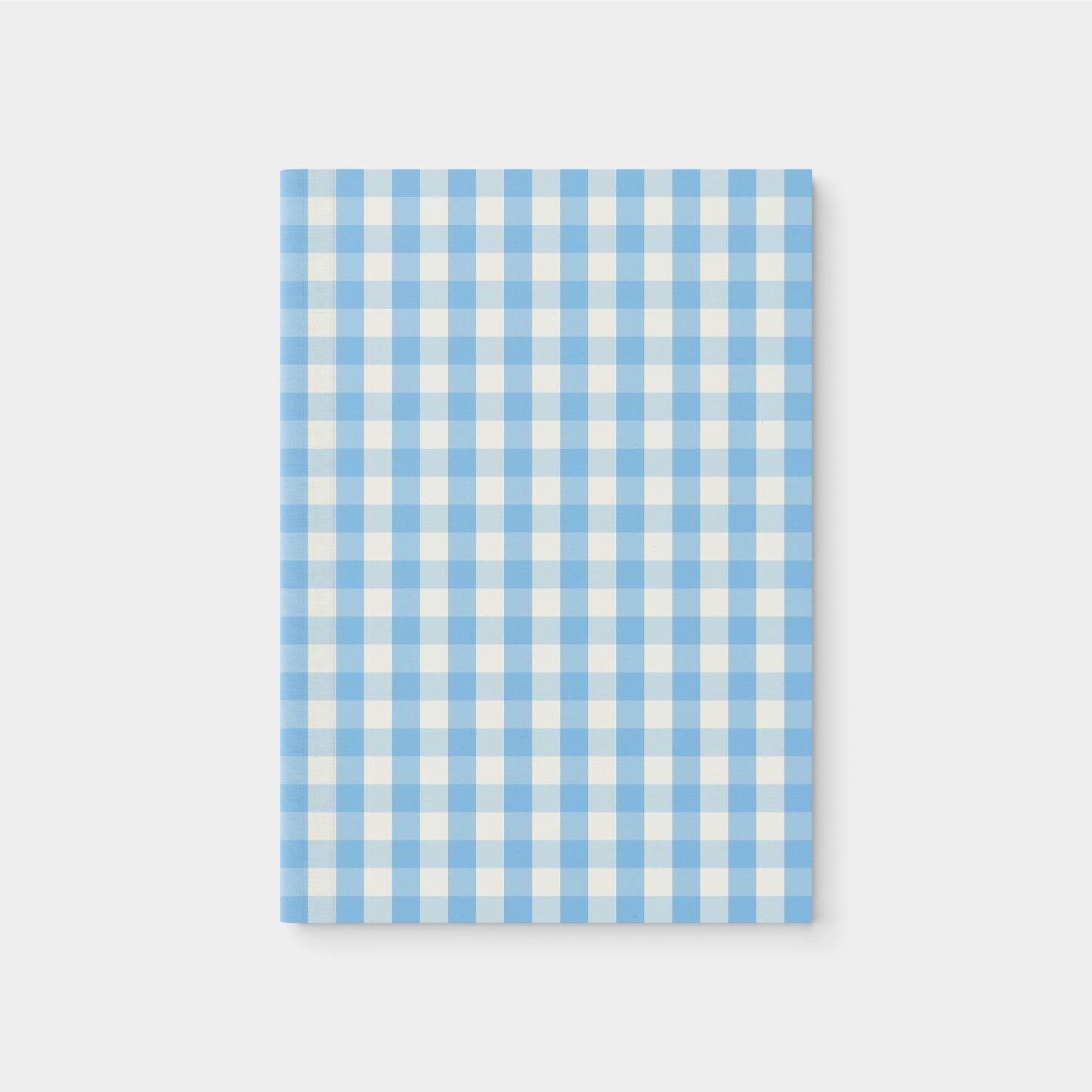 Light Blue Gingham Print Softcover Notebook