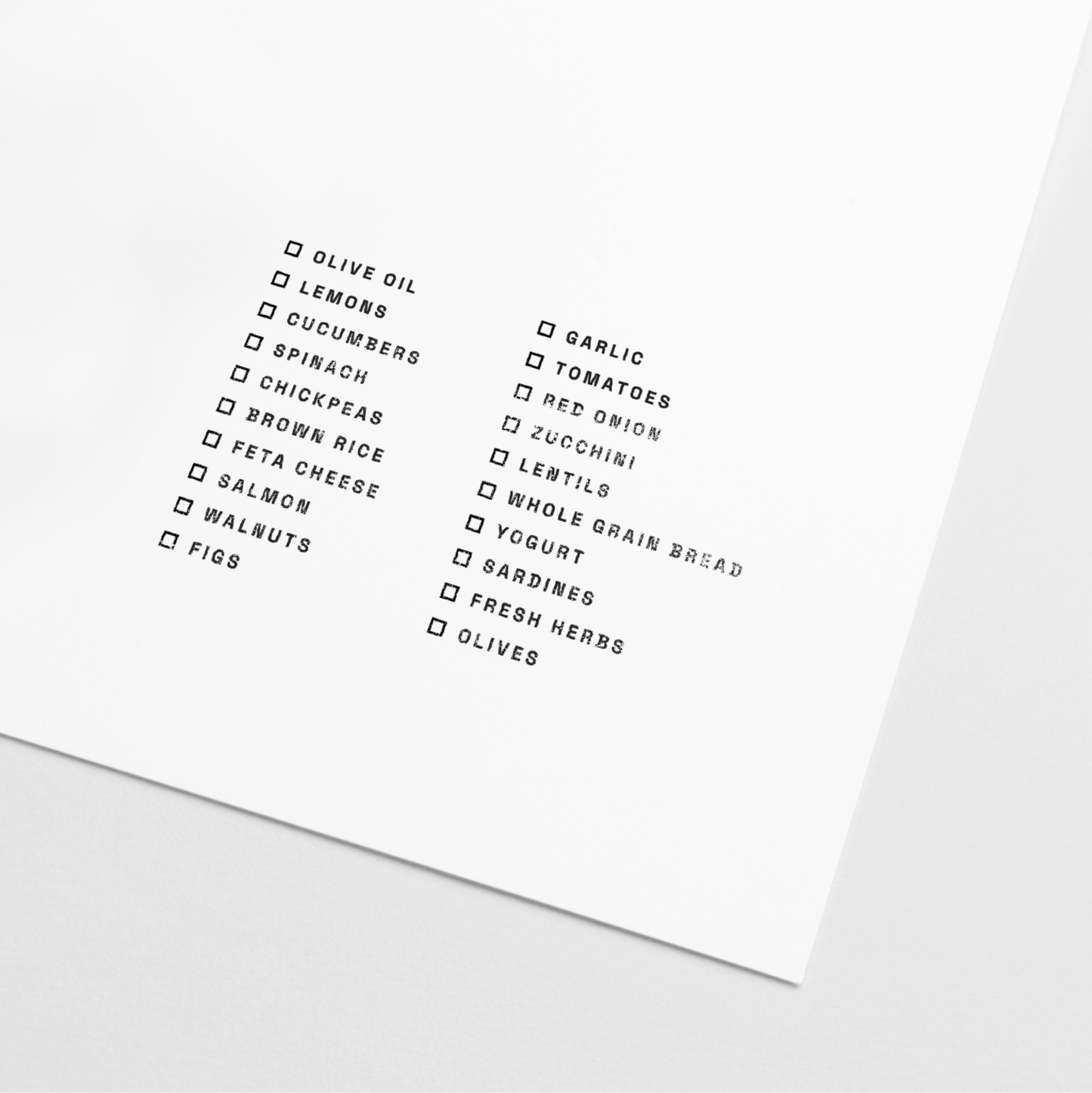 Mediterranean Grocery List Stamp