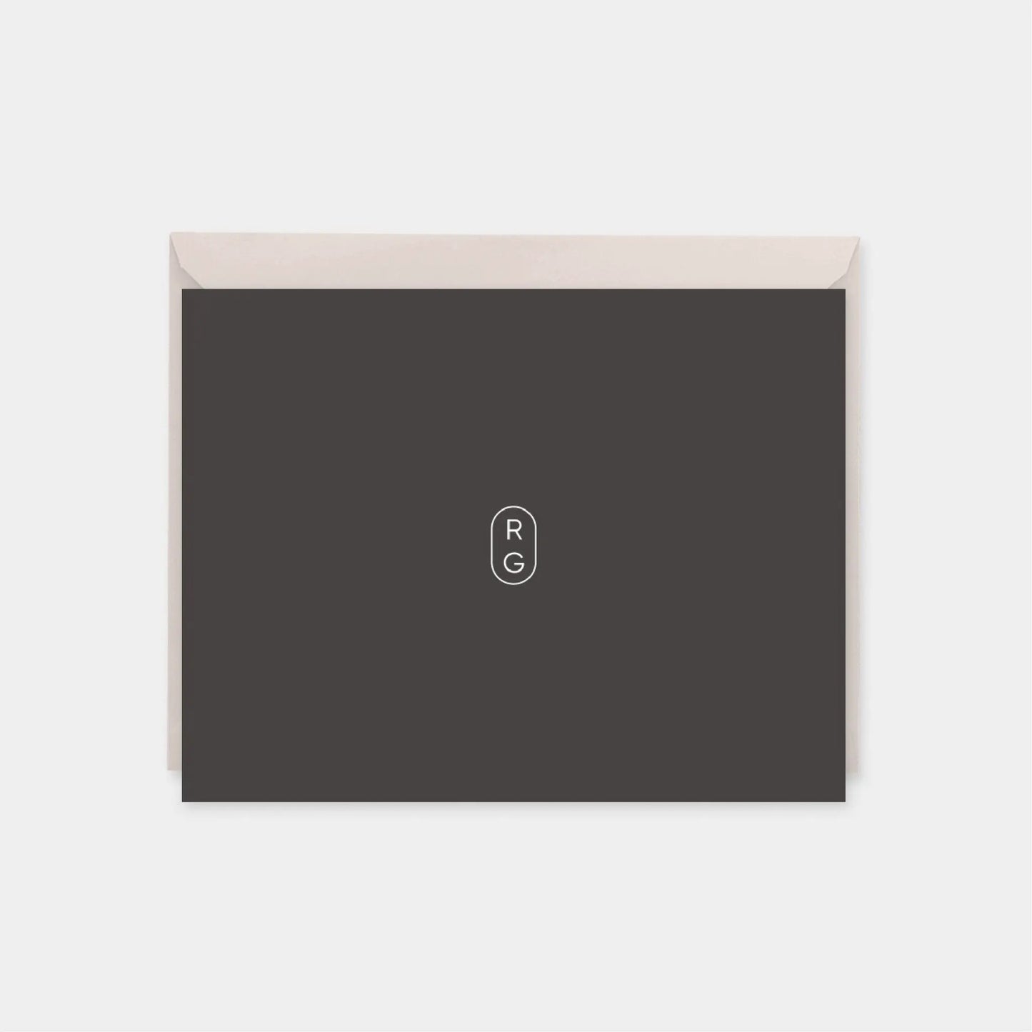 Minimal Cartouche Monogram Note Cards