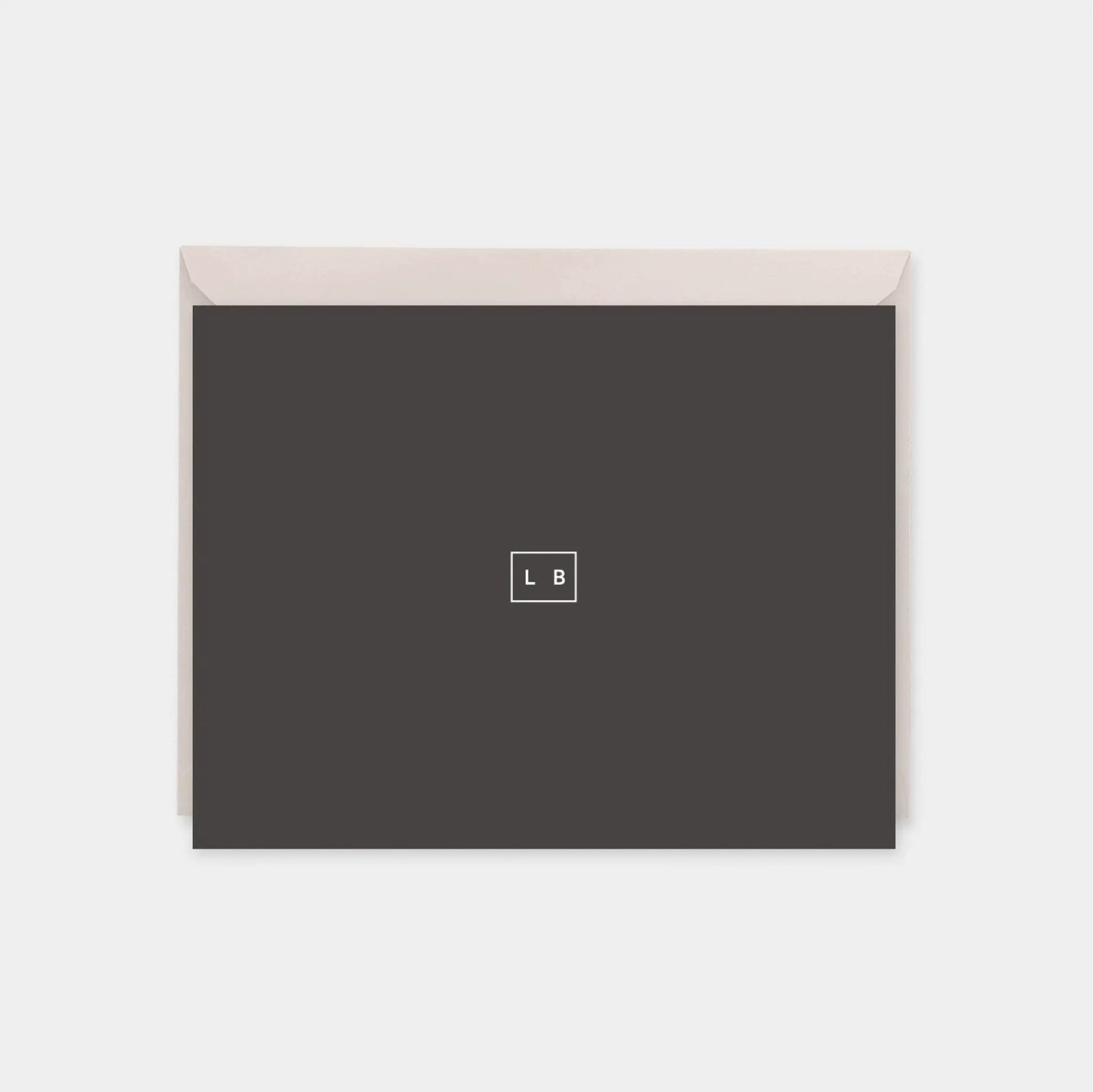 Minimal Rectangle Monogram Note Cards