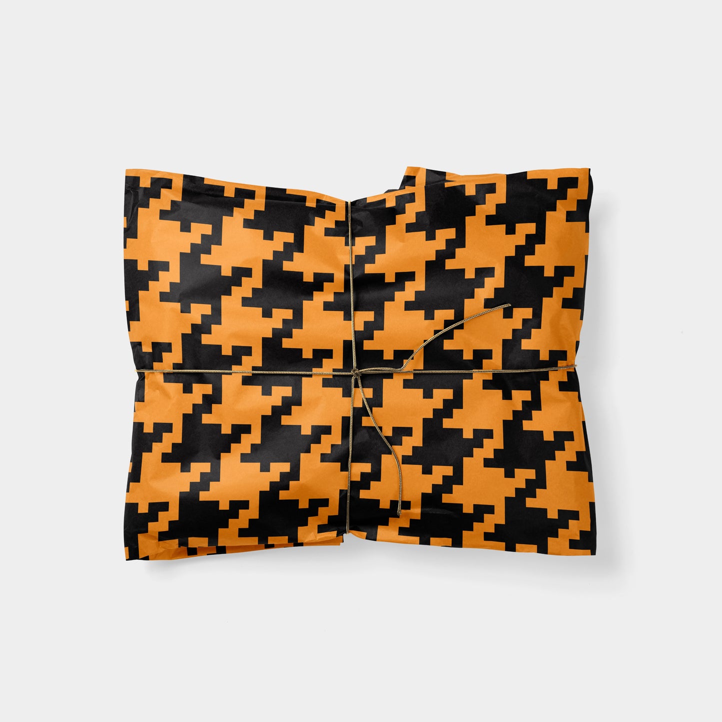 Orange Oversized Houndstooth Gift Wrap