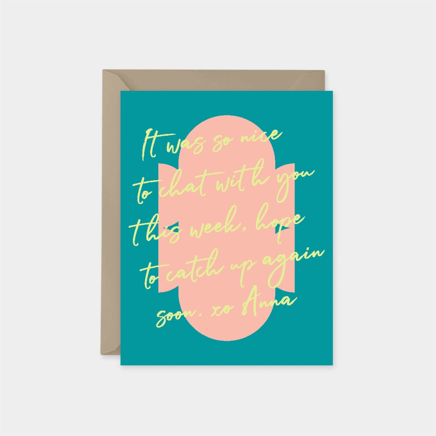 Pink & Teal Neo Shape Art Card