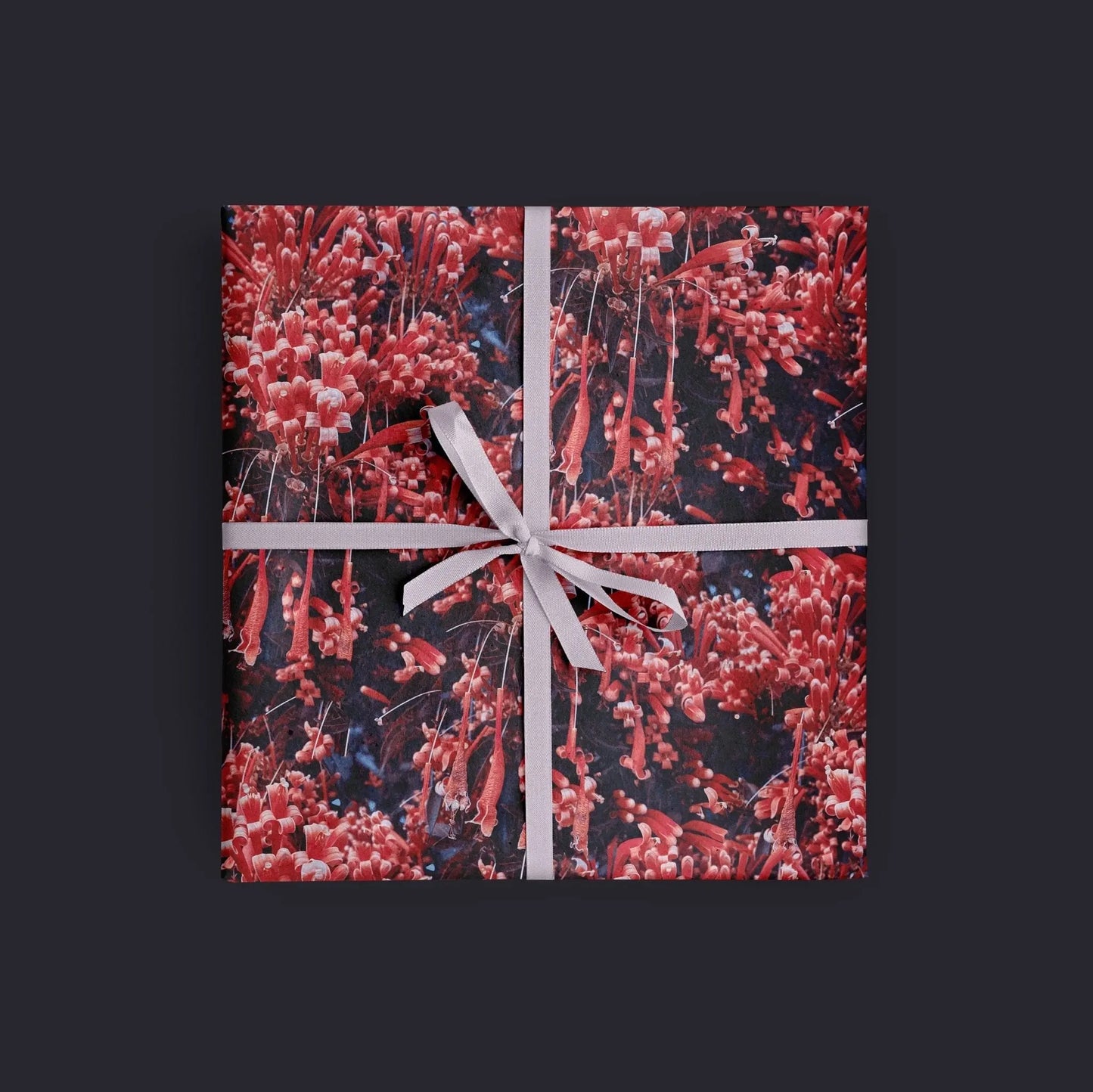 Red Tropical Floral Gift Wrap