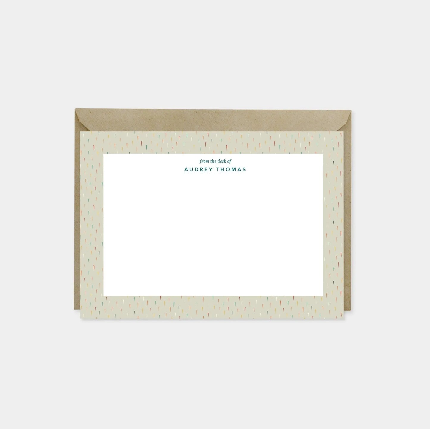 Tiny Brushstroke Pattern Border Note Cards