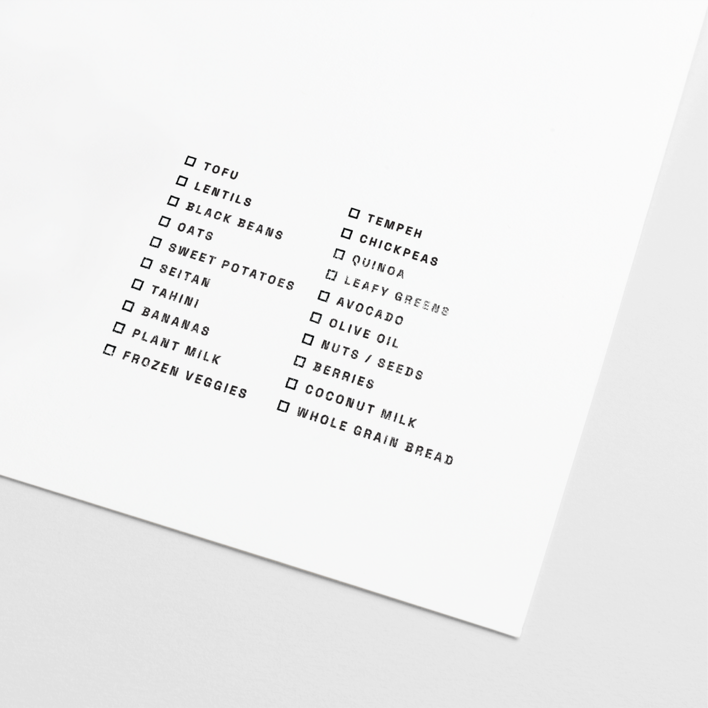 Vegan Grocery List Stamp
