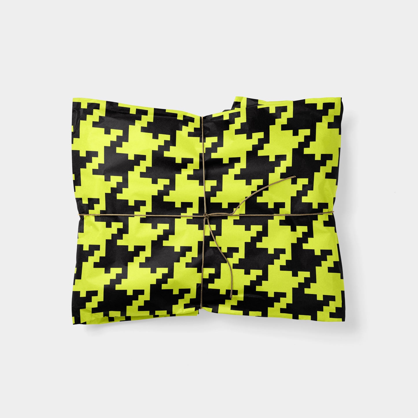 Yellow Oversized Houndstooth Gift Wrap