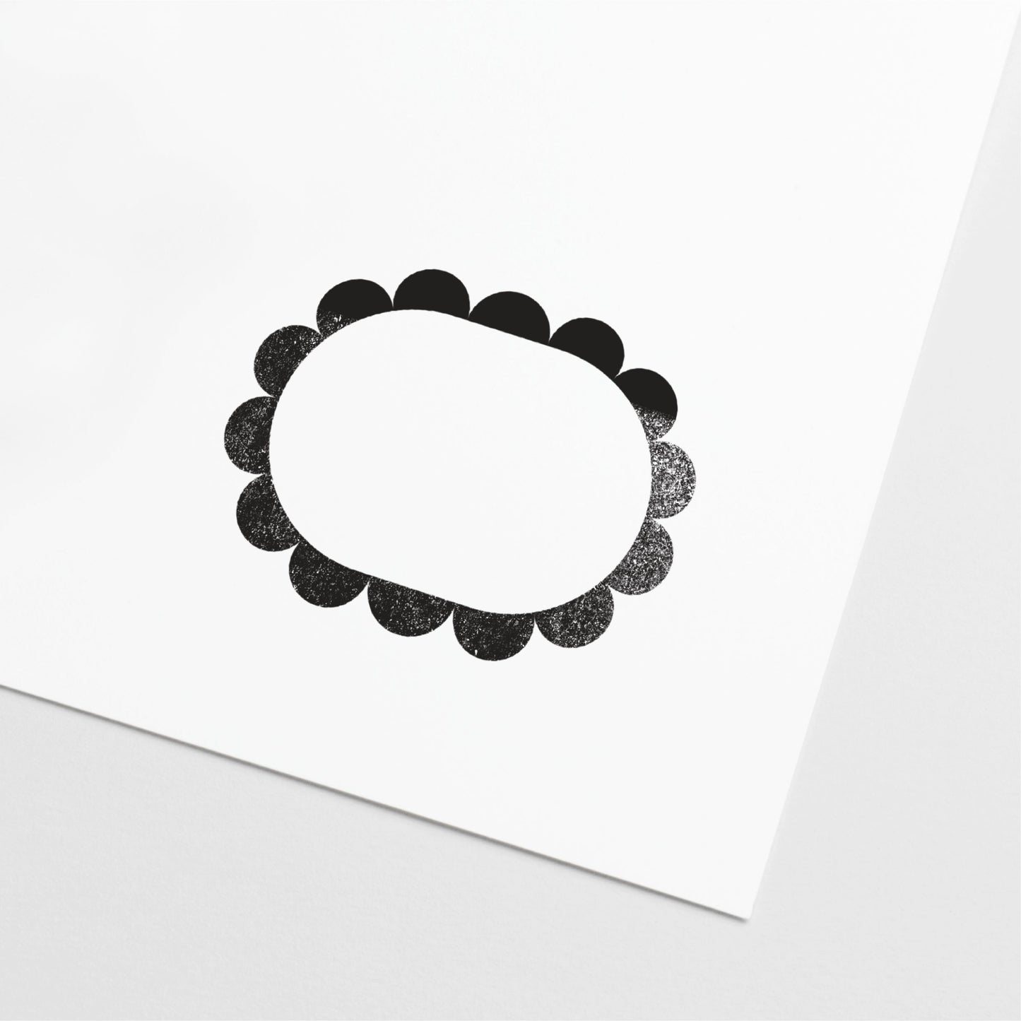 Badge Stamp with Scallop Border III