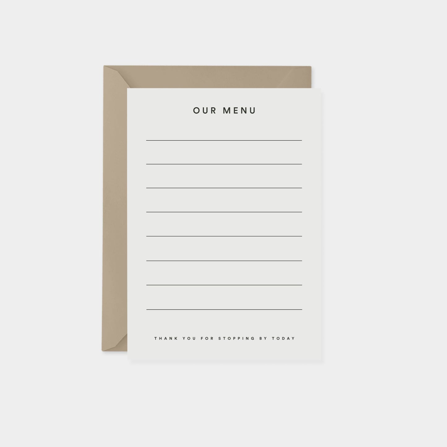 Blank Menu Card IV
