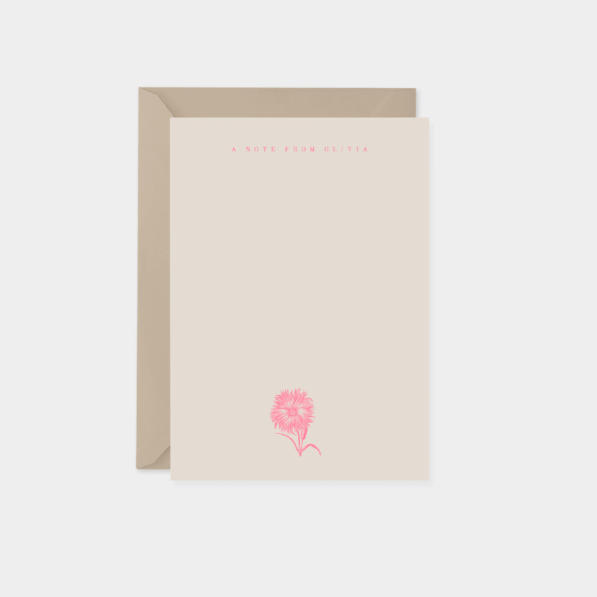 Chinese Pink Botanical Note Cards II