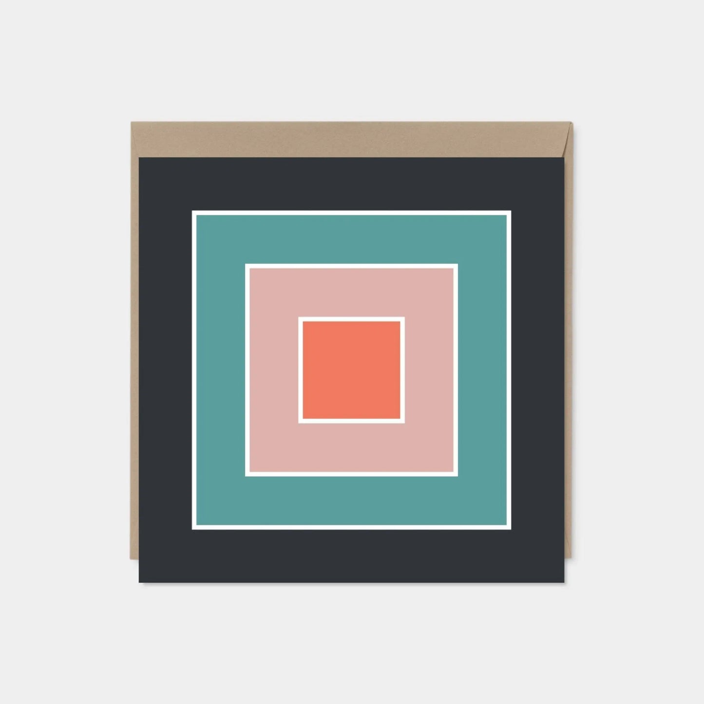 Color Block Square Card XI