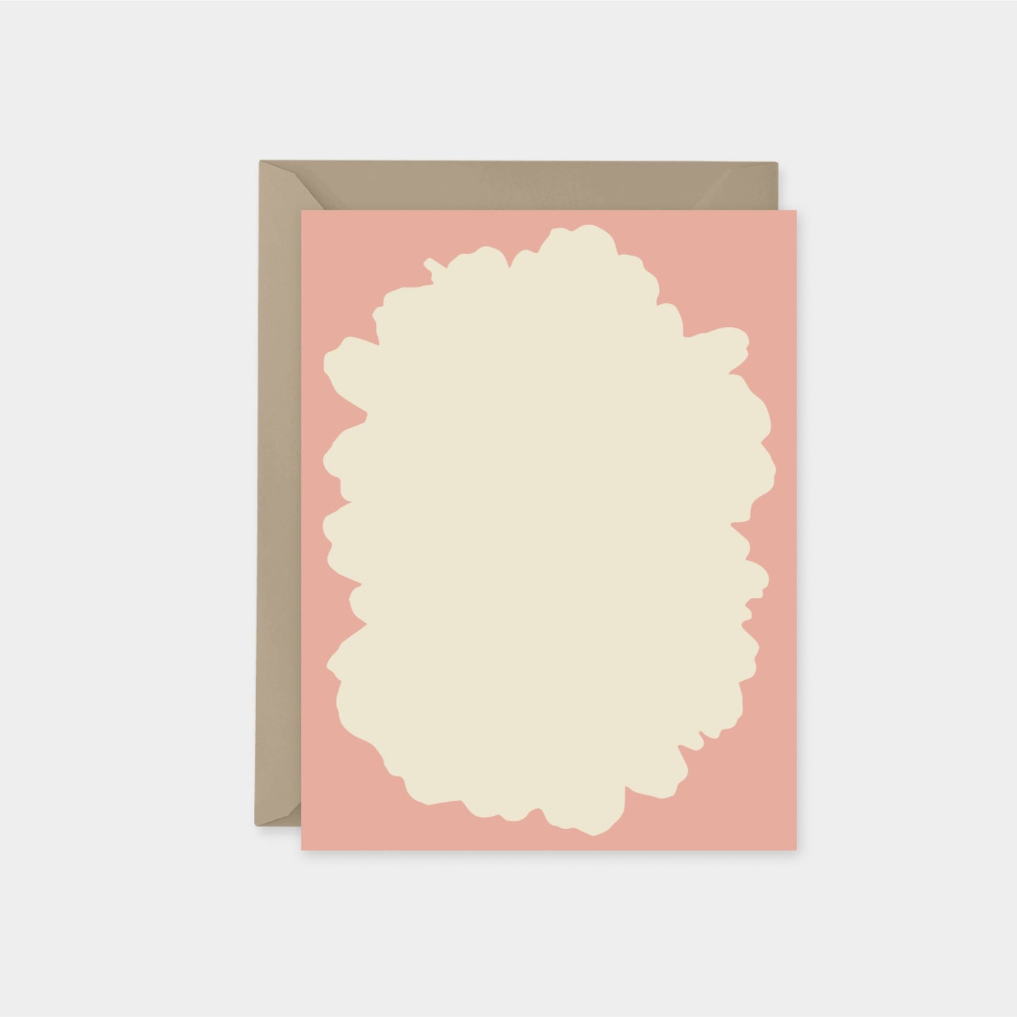 Dusty Rose Flower Silhouette Card