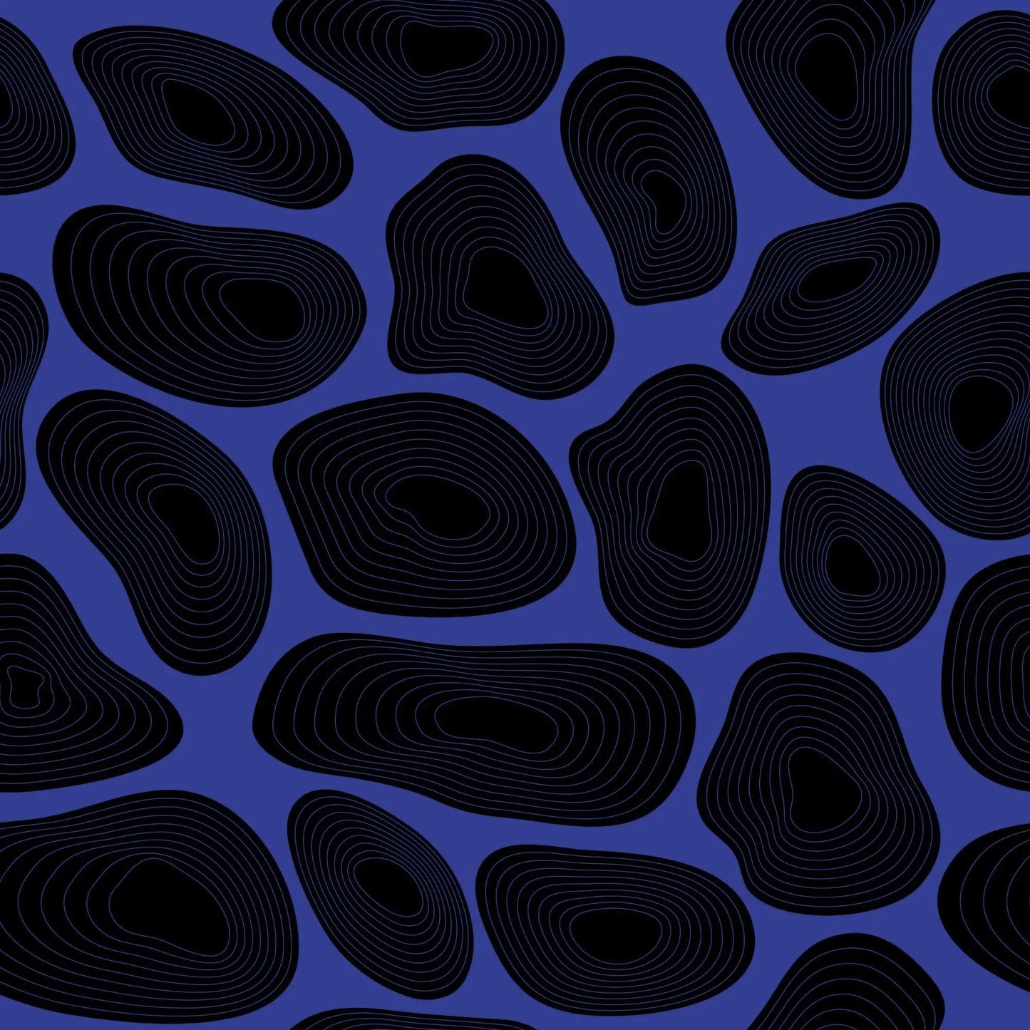 Electric Blue Shapes Fine Line Gift Wrap