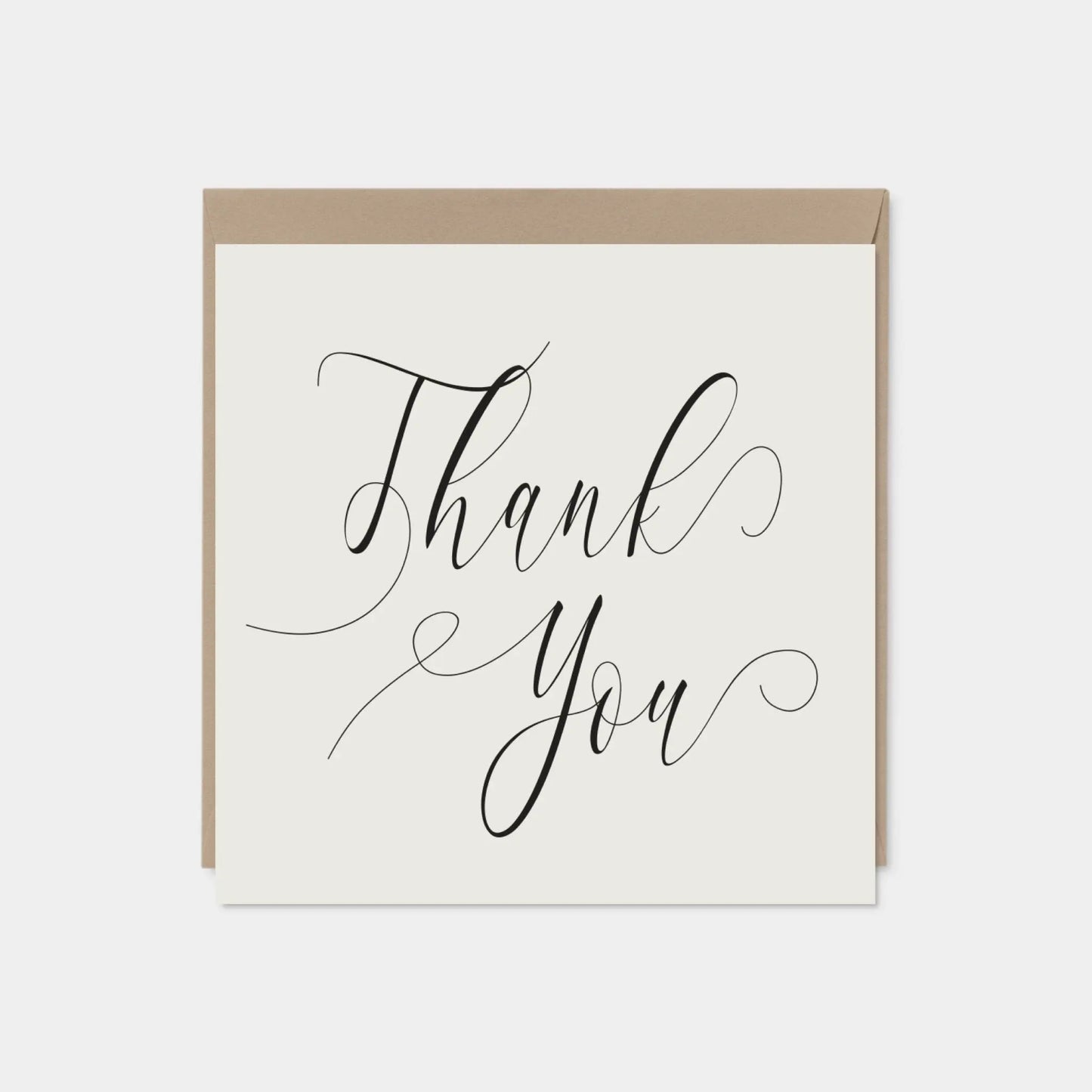 Elegant Square Calligraphy Script Thank You Card