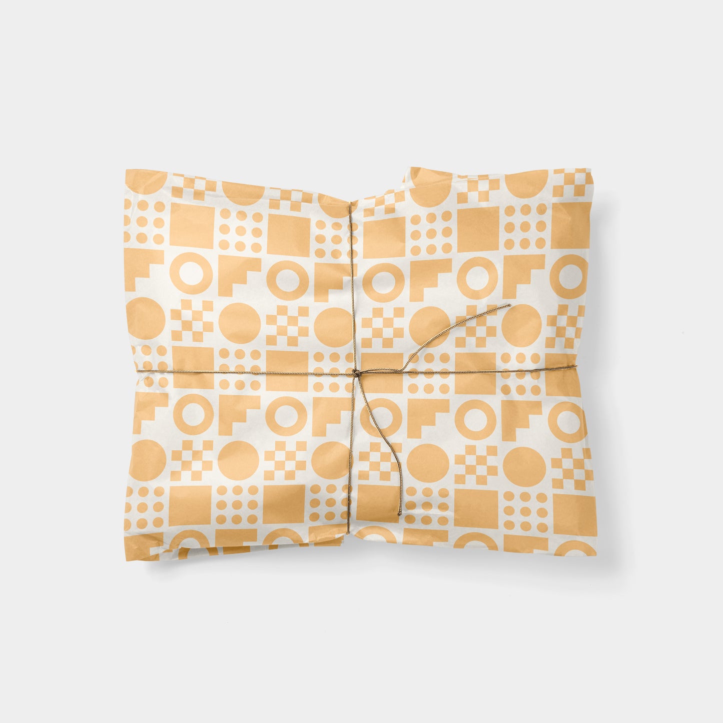 Geo Blocks Orange Sherbet Gift Wrap