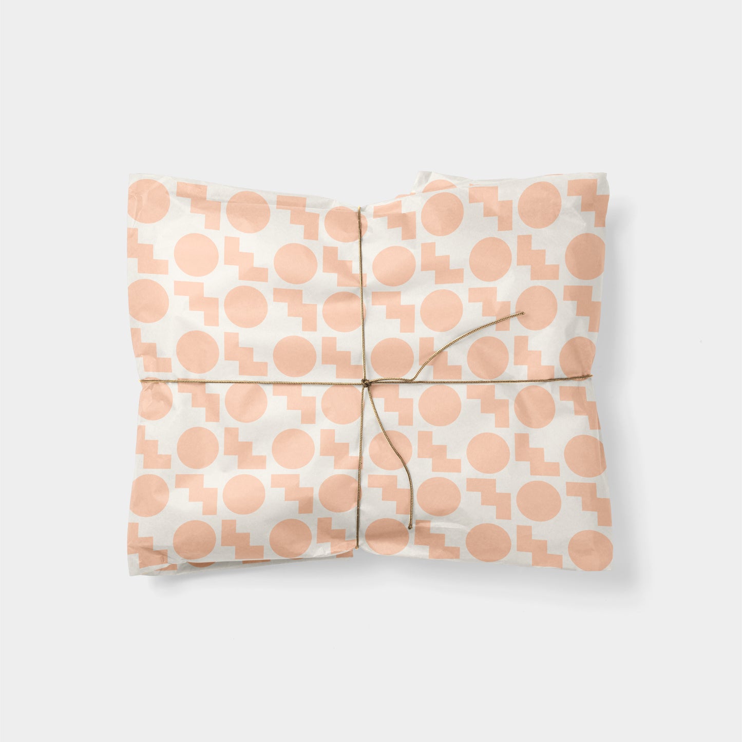 Geo Blocks Peach Gift Wrap