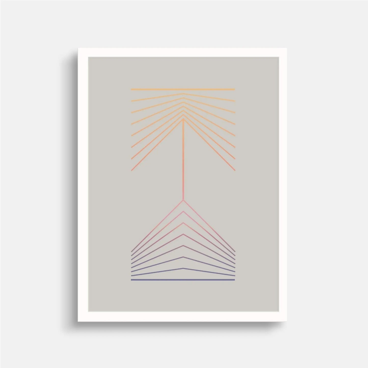 Geo Line Totem Gradient Art Print
