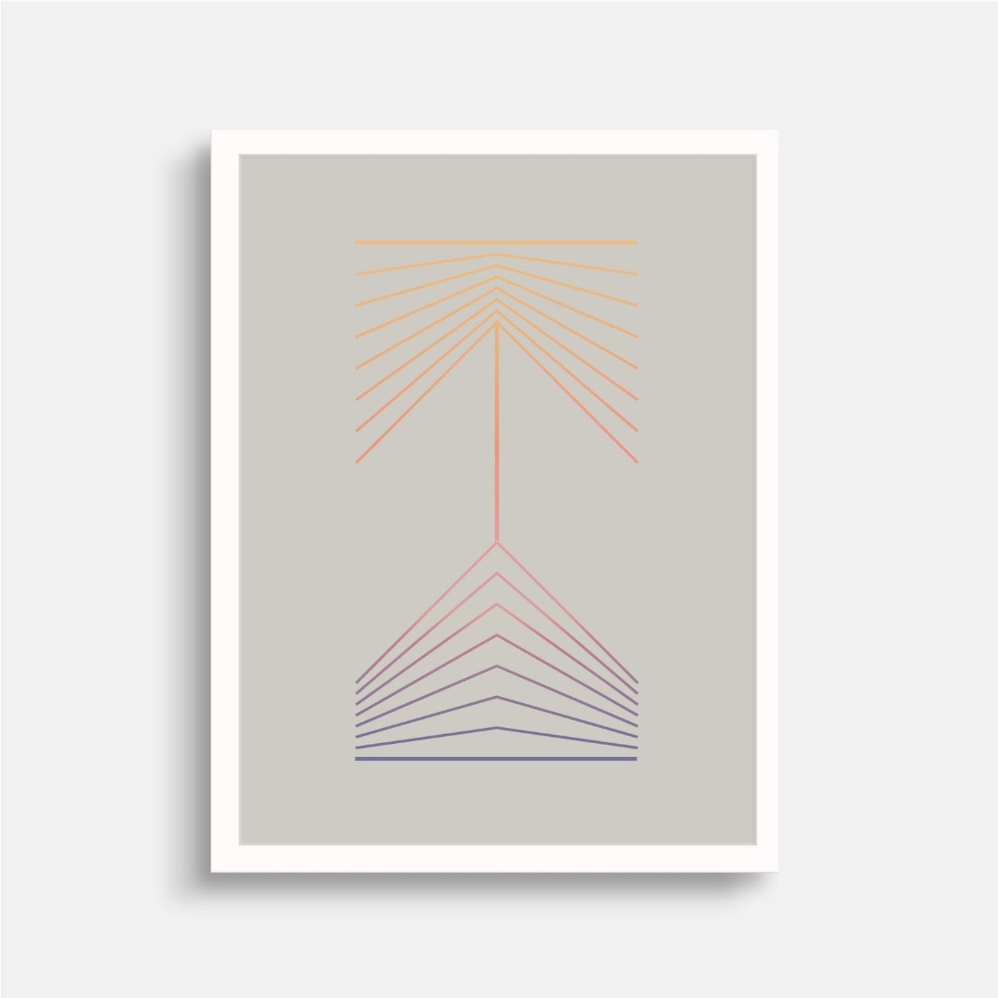 Geo Line Totem Gradient Art Print