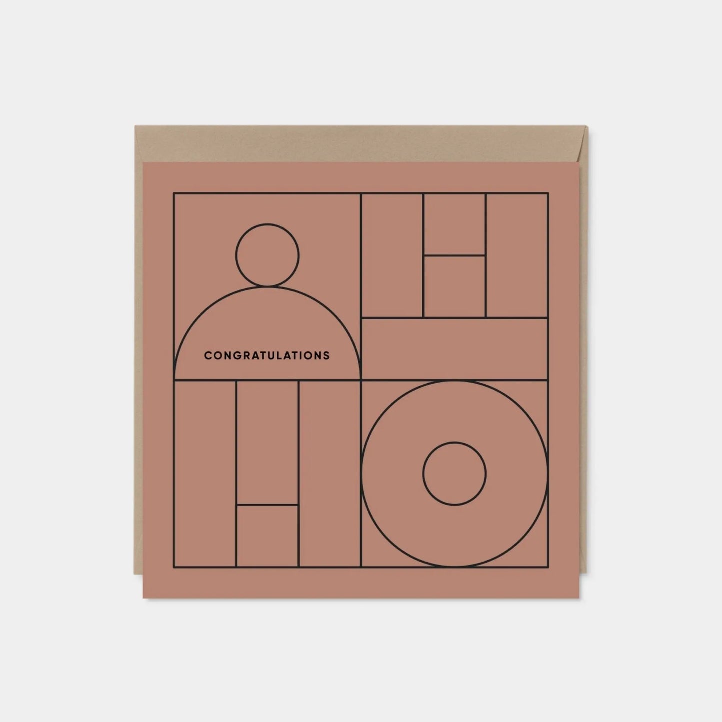 Geo Modern Line Art Card, Minimal Card