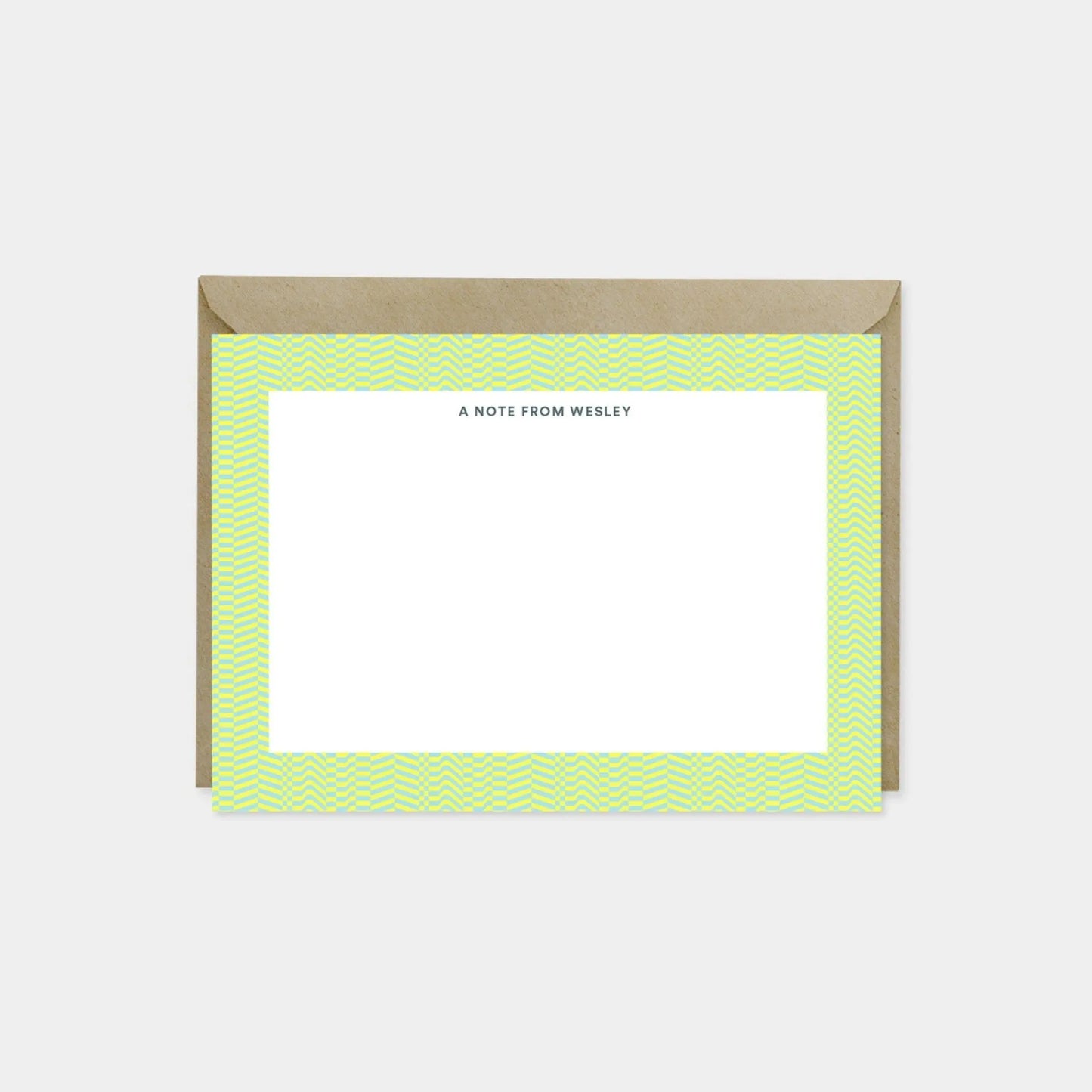Glitch Pattern Border Note Cards
