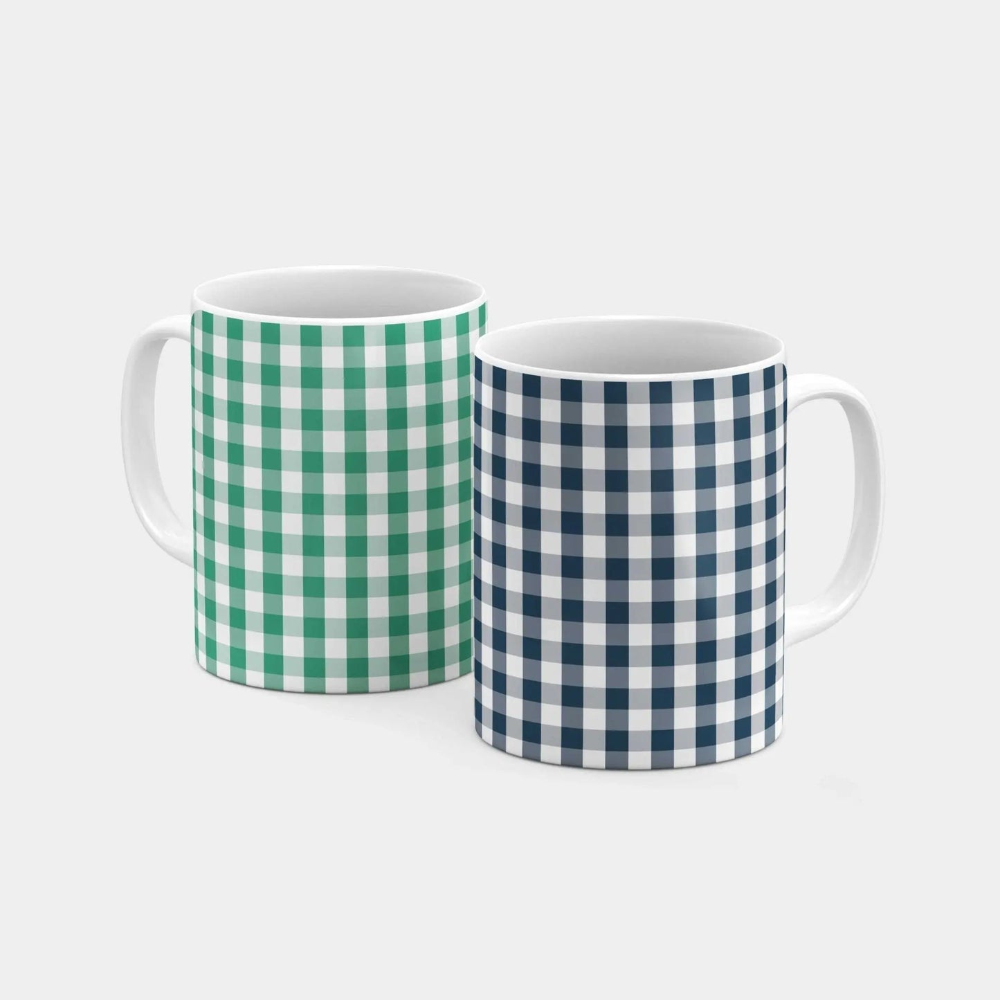 Green Gingham Mug
