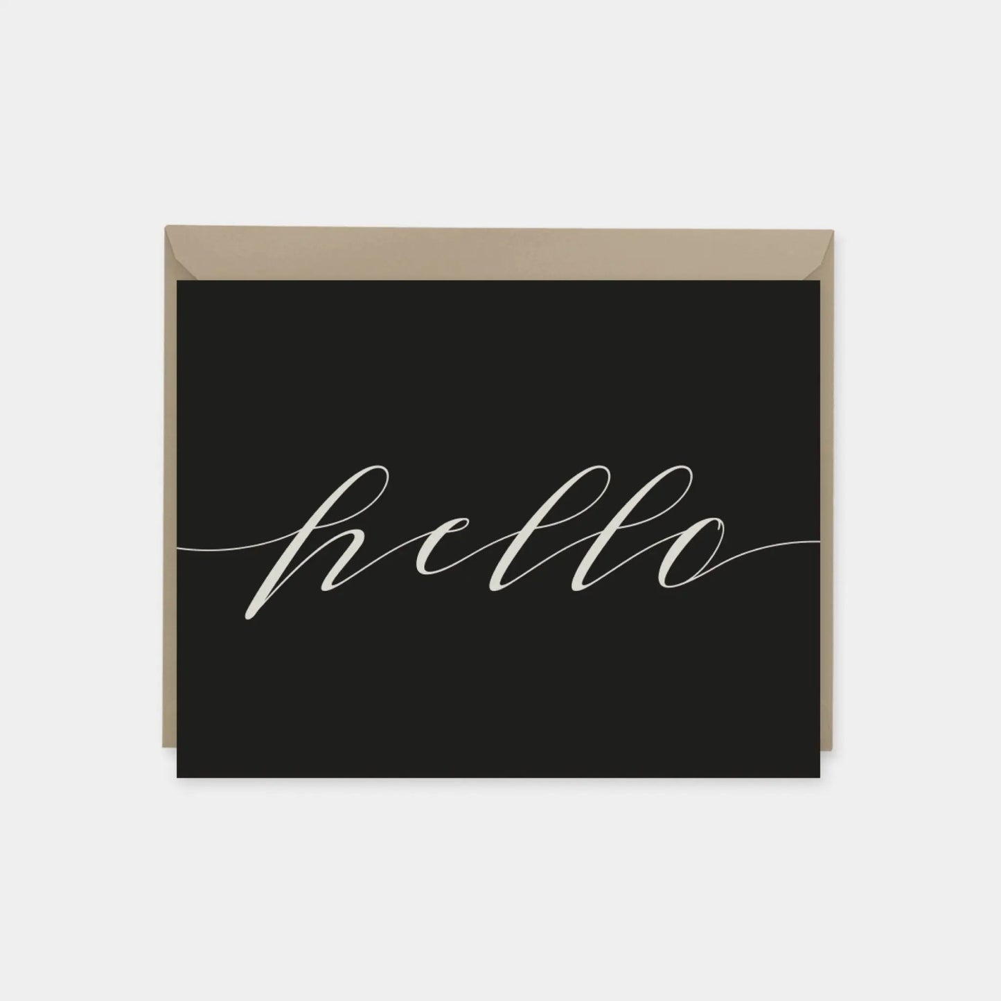 "Hello" Calligraphy Script Black Card