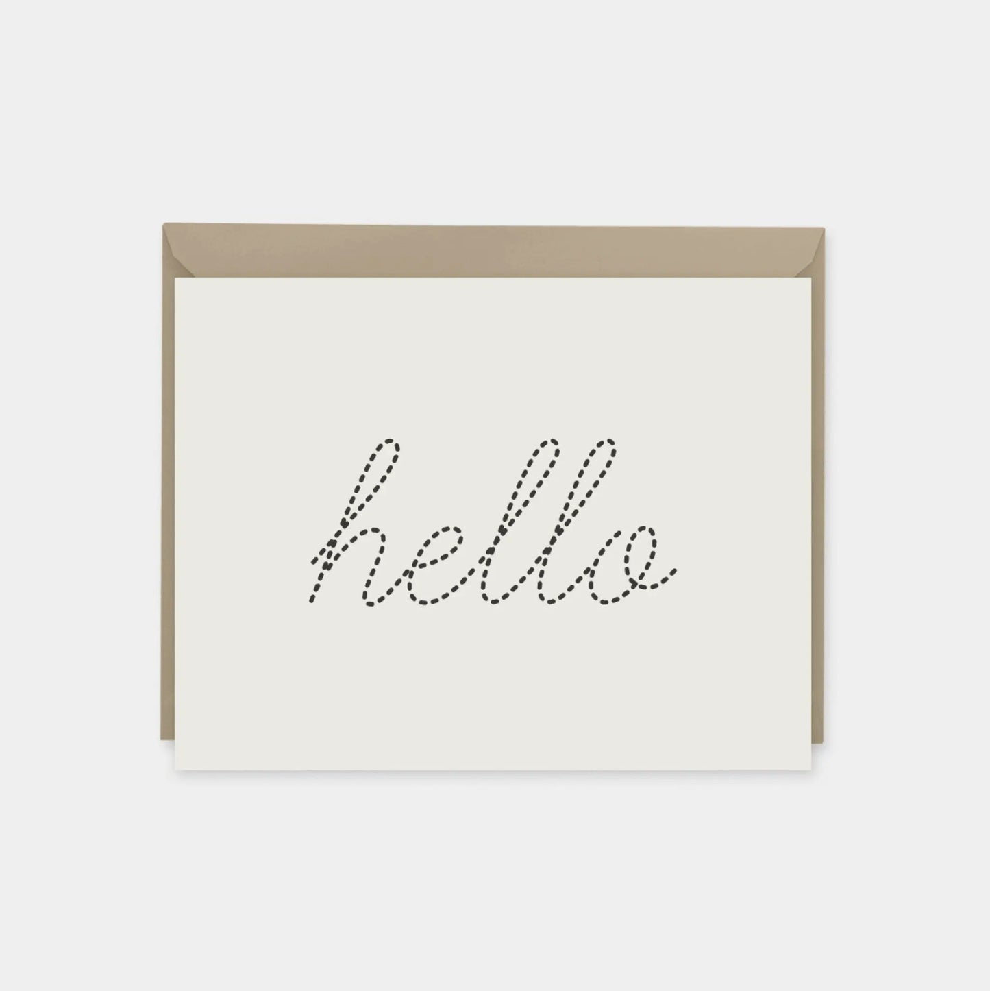 "Hello" Dotted Script Cream Card