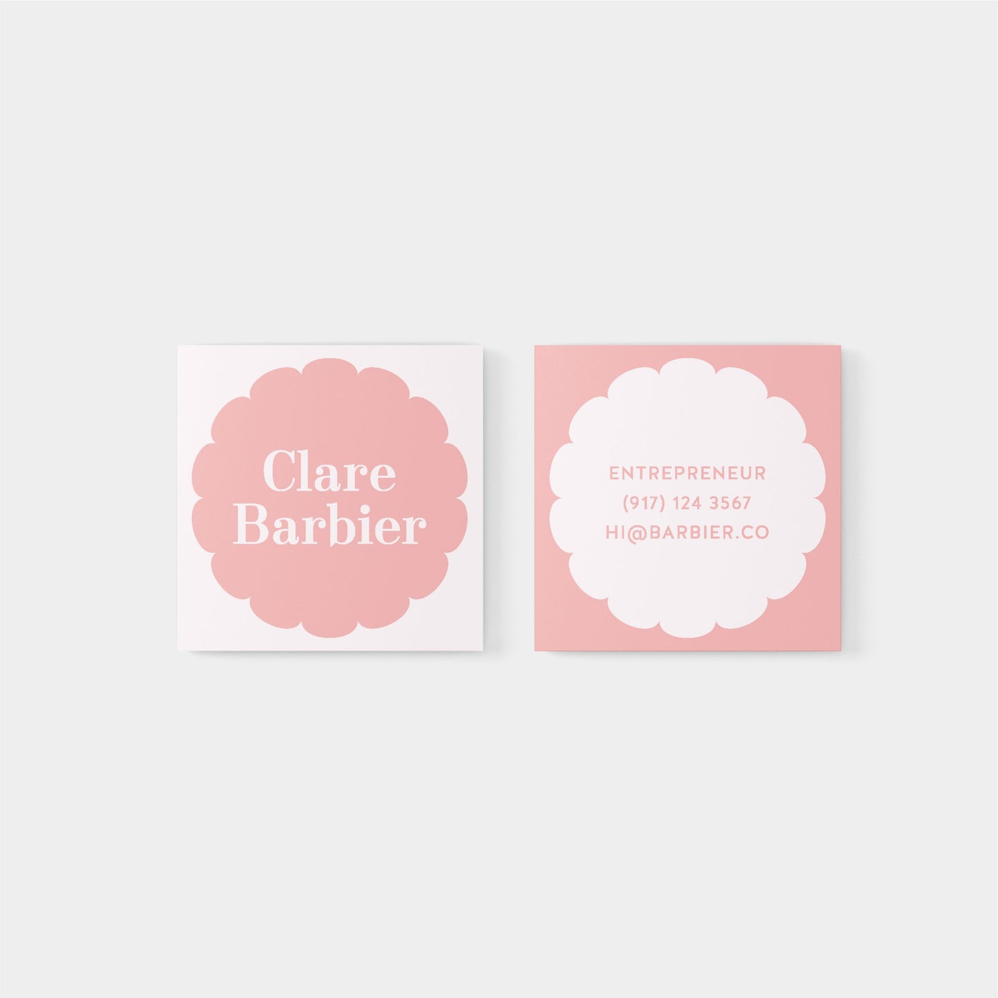 Macaroon Square Geo Flower Business Card