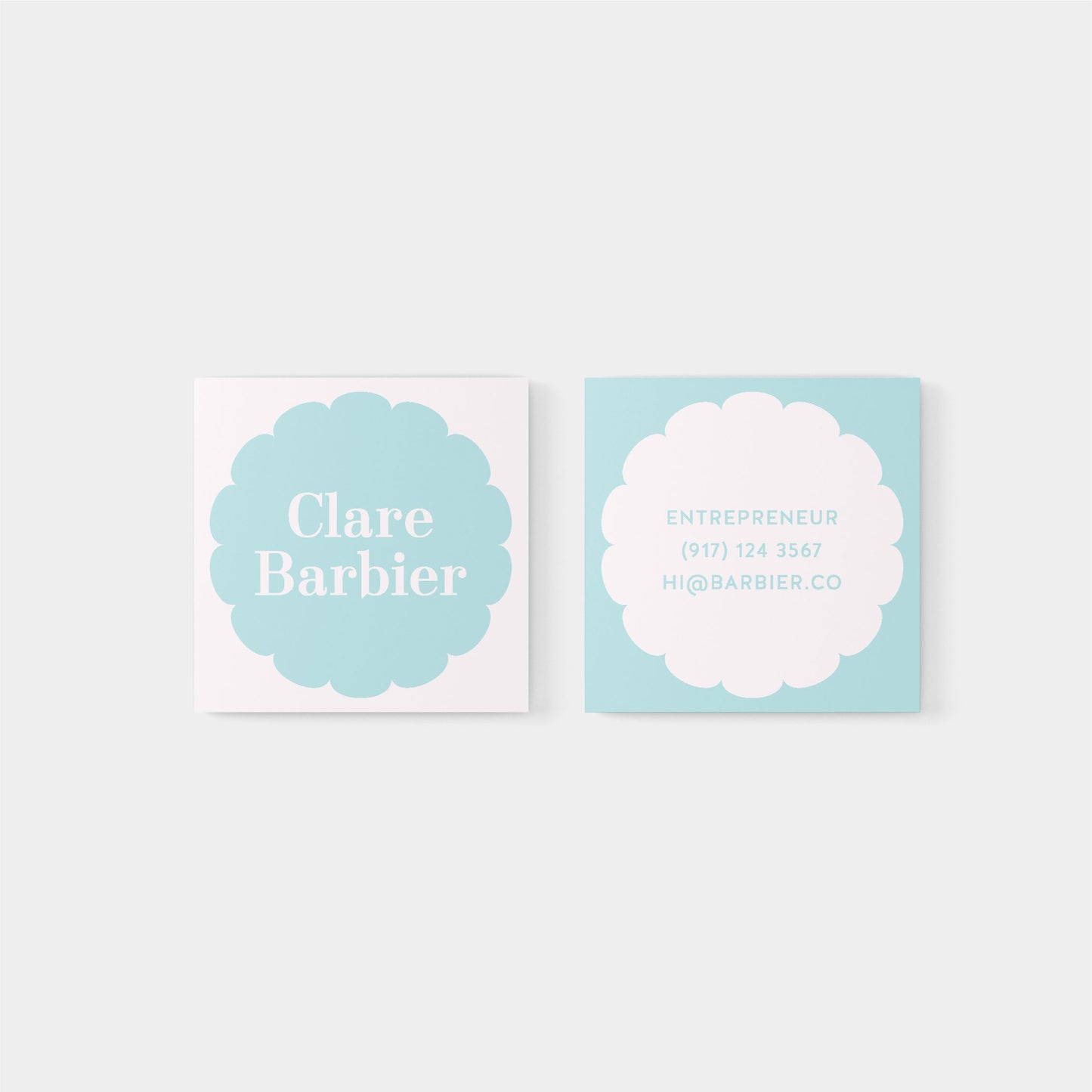 Macaroon Square Geo Flower Business Card