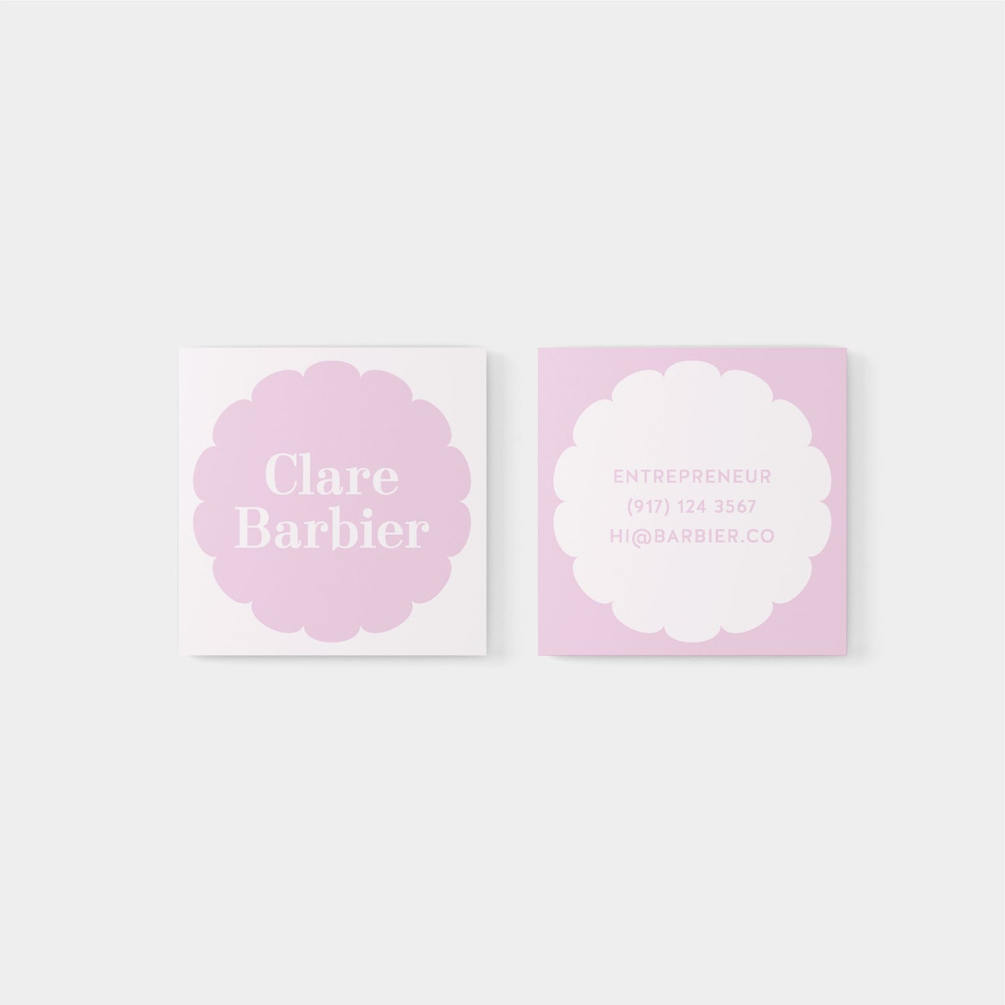 Macaroon Square Geo Flower Business Card