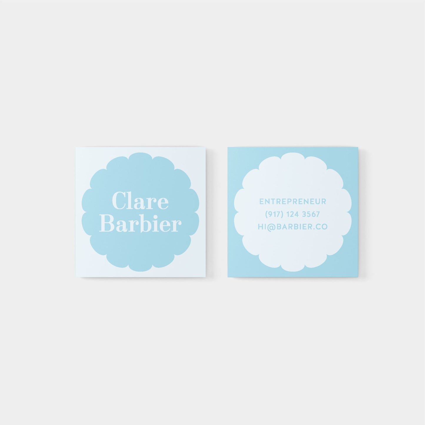Macaroon Square Geo Flower Business Card
