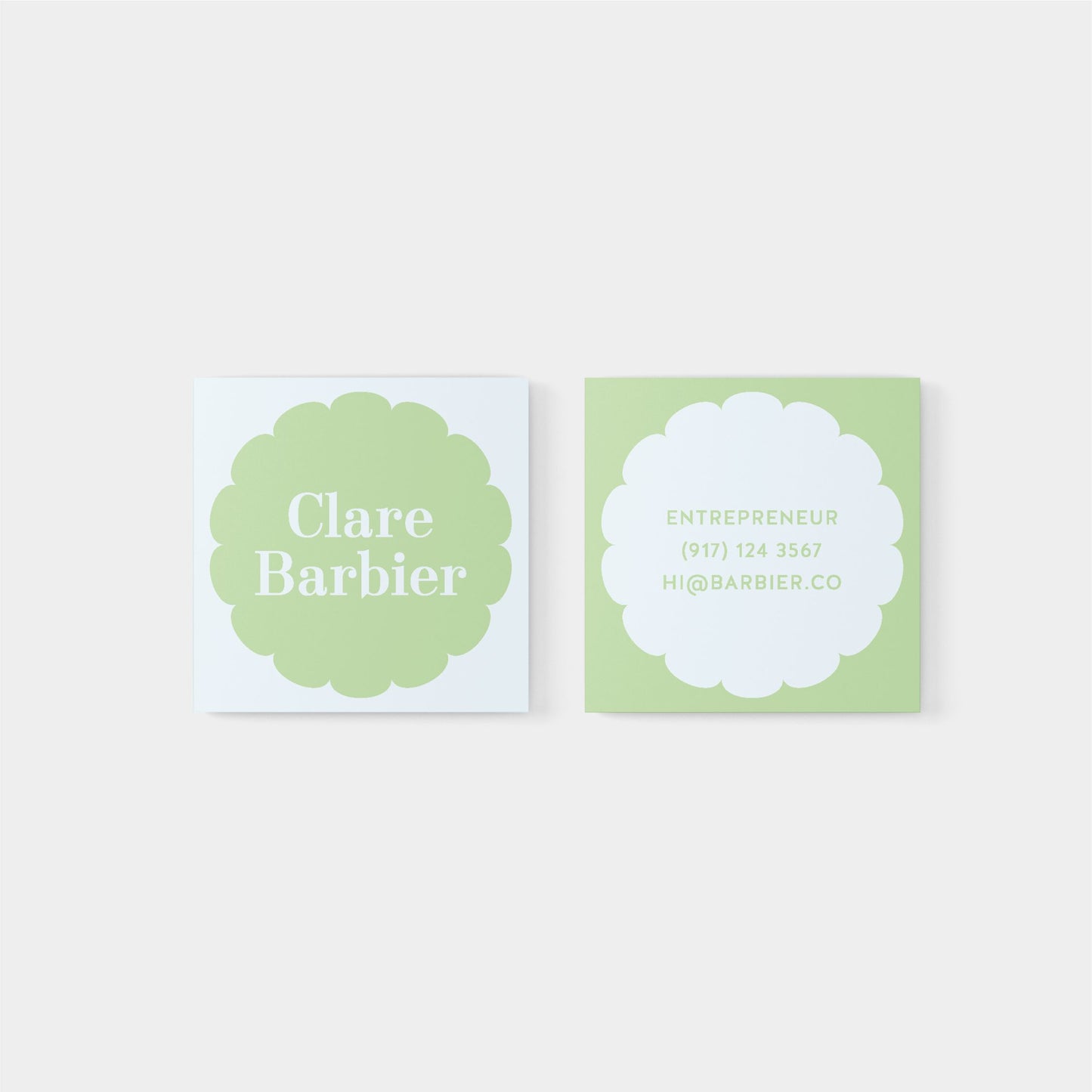 Macaroon Square Geo Flower Business Card