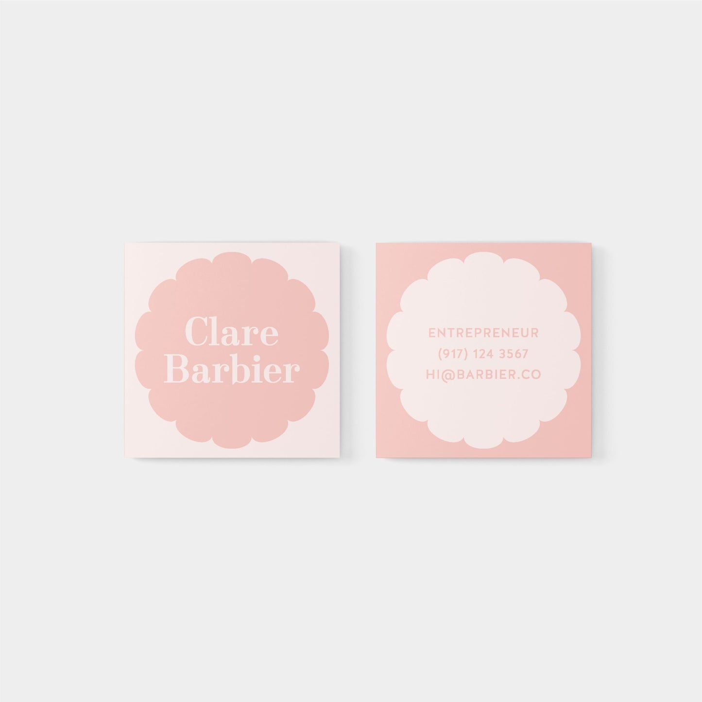 Macaroon Square Geo Flower Business Card