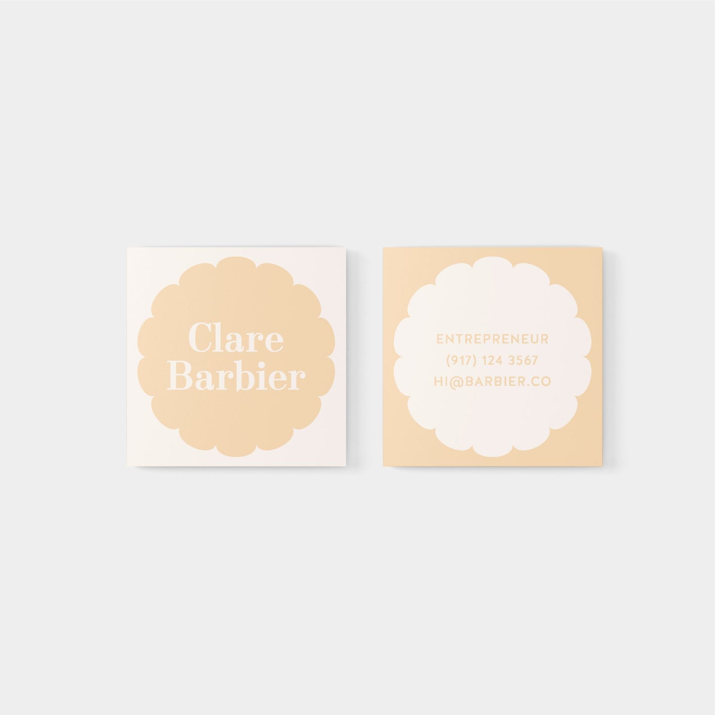 Macaroon Square Geo Flower Business Card