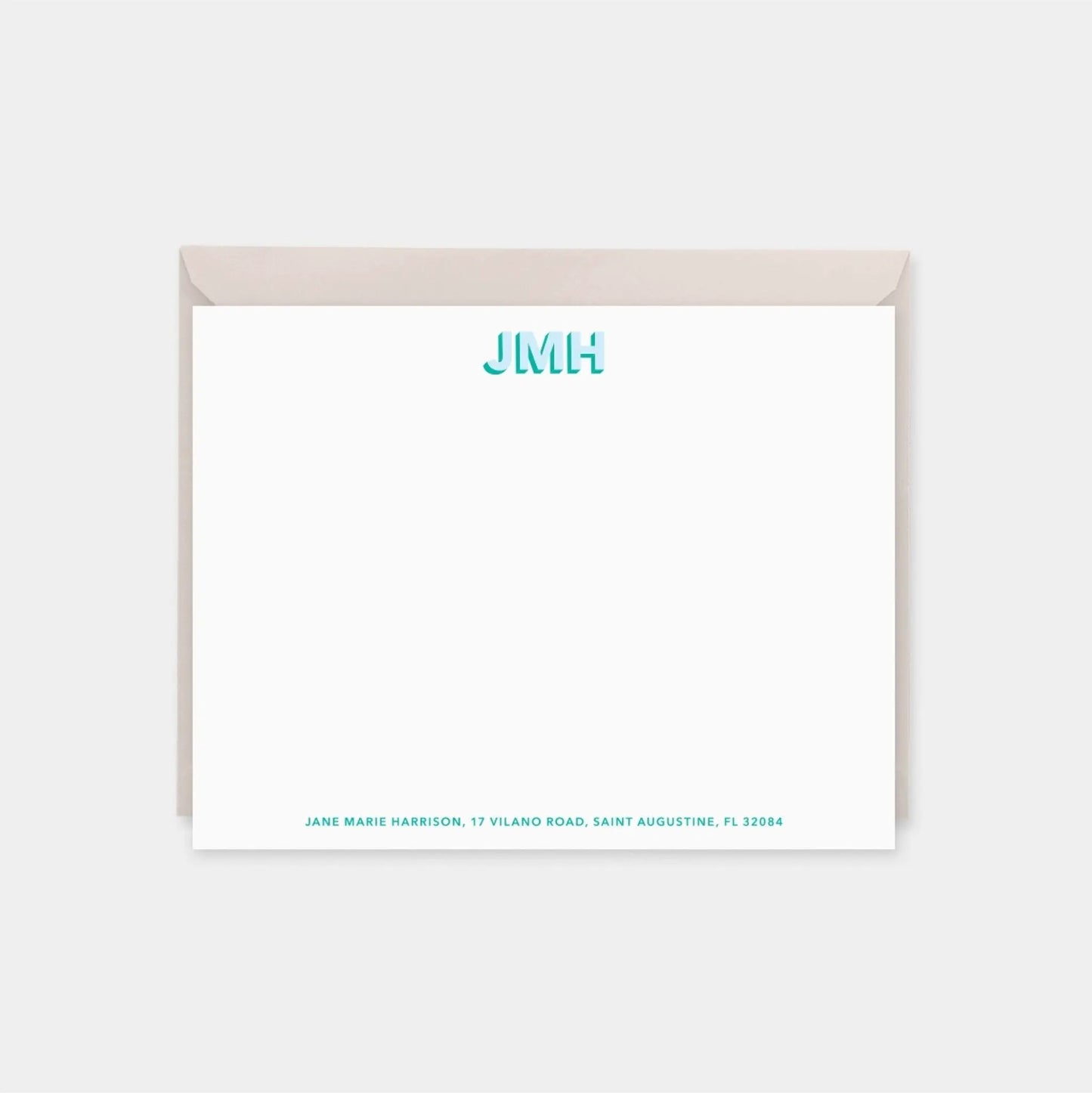 Monogram Note Cards with 3D Type II