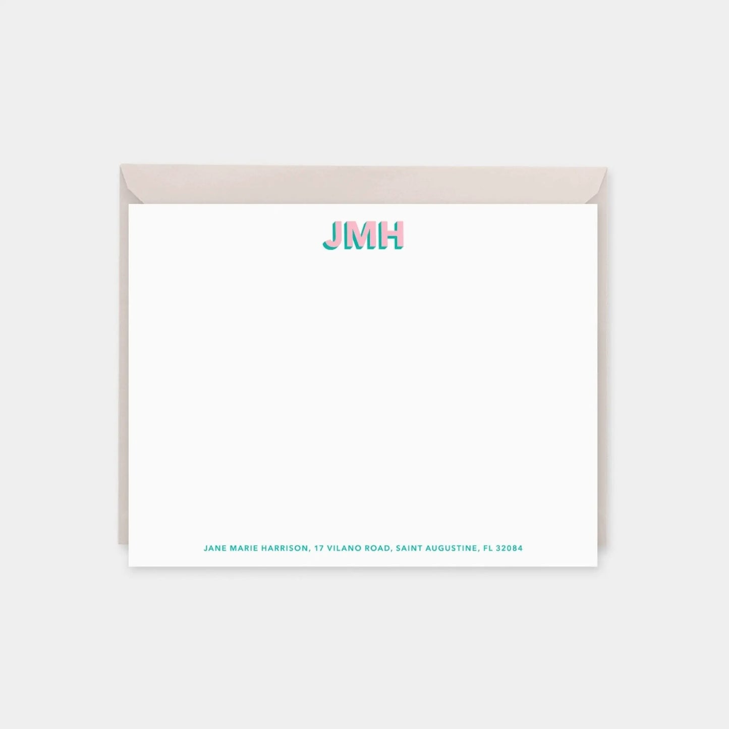 Monogram Note Cards with 3D Type III