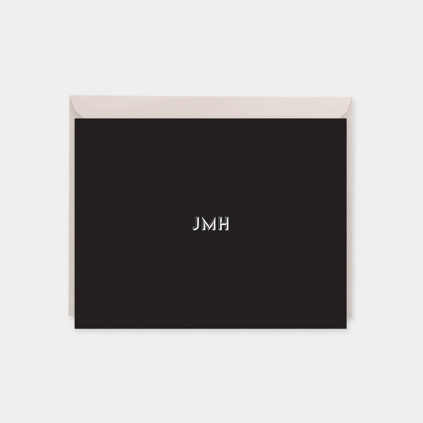 Monogram Note Cards with Beveled Type