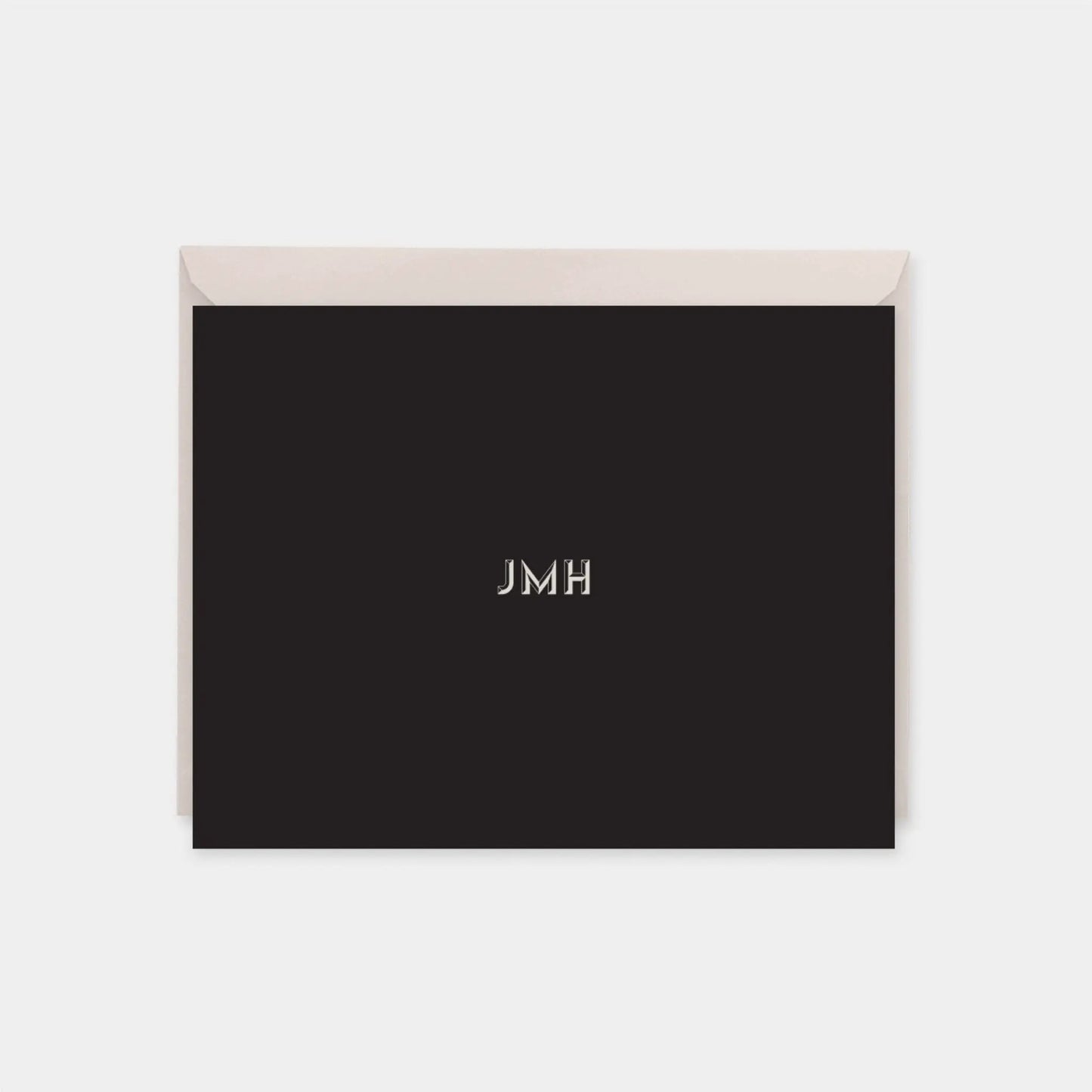 Monogram Note Cards with Beveled Type V