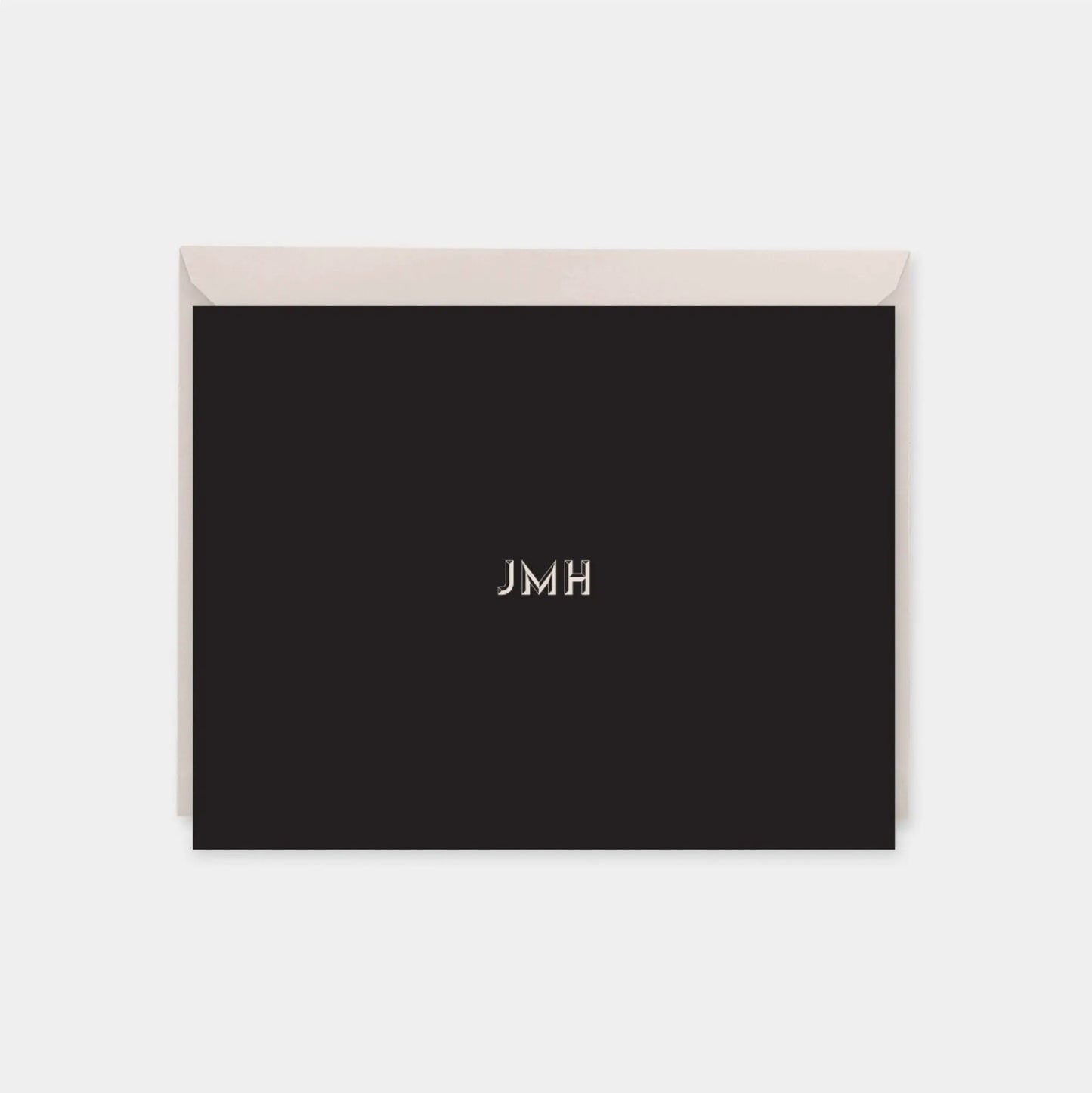Monogram Note Cards with Beveled Type VII